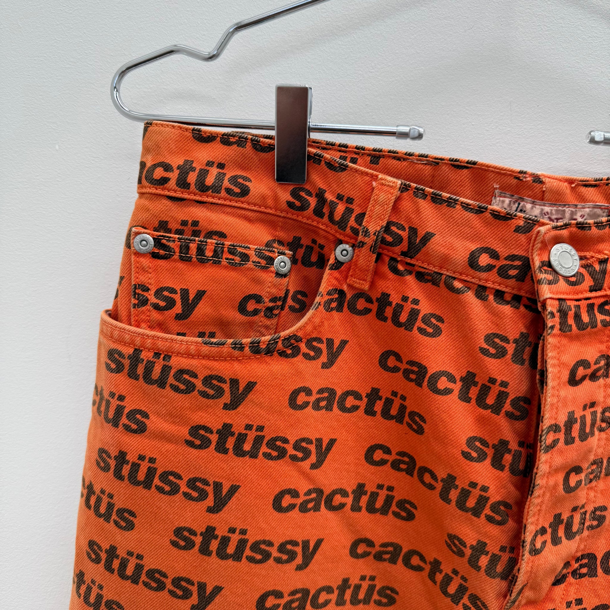 Stussy Cactus Plant Flea Market Big Ol' Jeans Orange (Size W32)