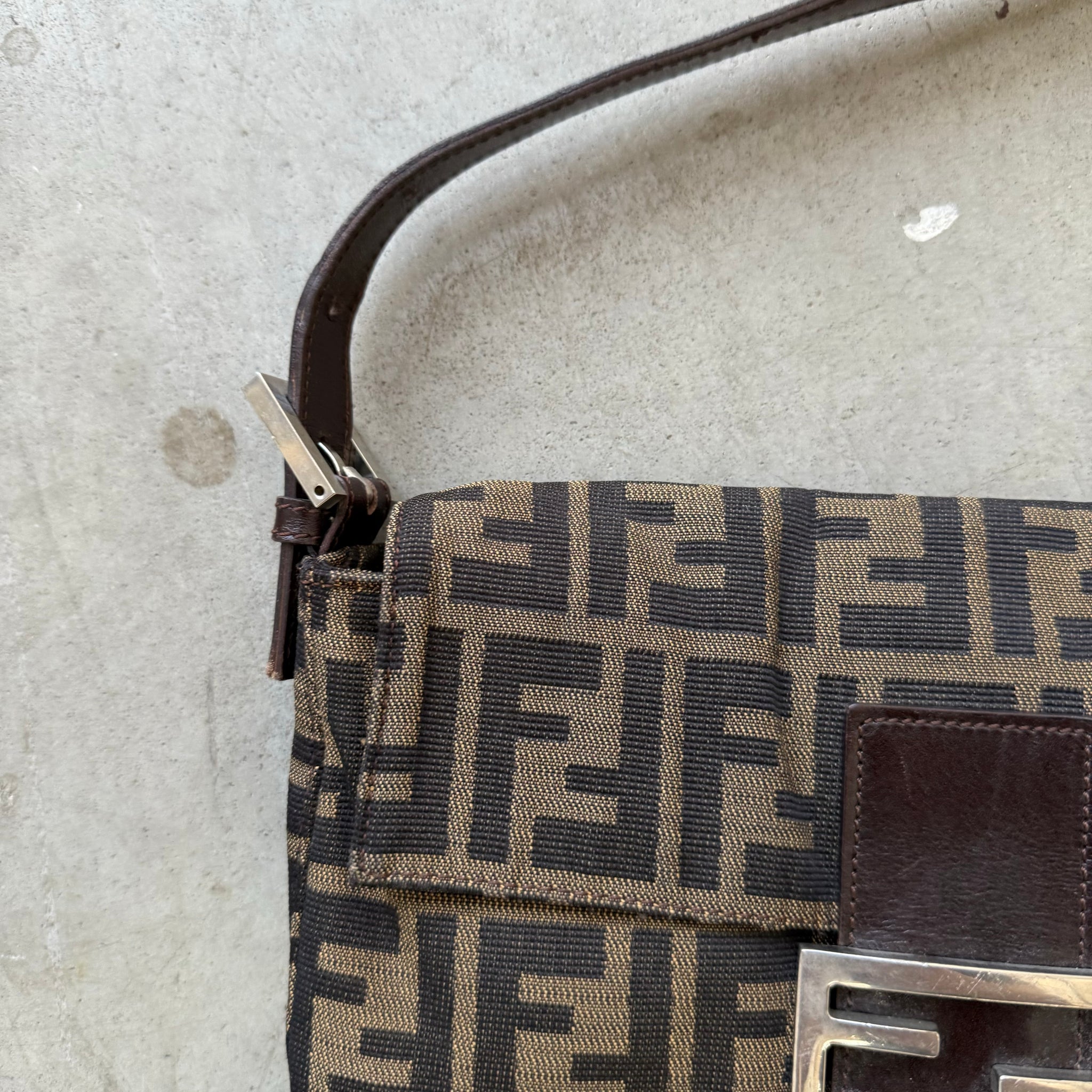 Fendi Zucca Print Baguette Bag