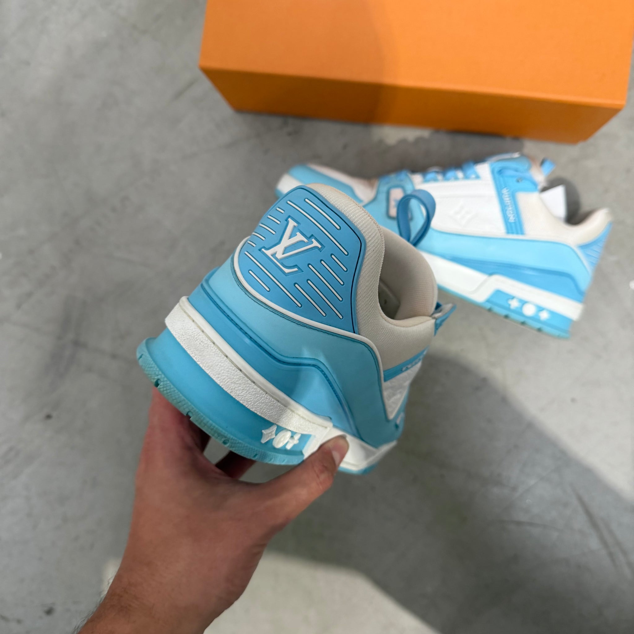 Louis Vuitton LV Trainer Sneakers White Blue (fits US11-11.5)
