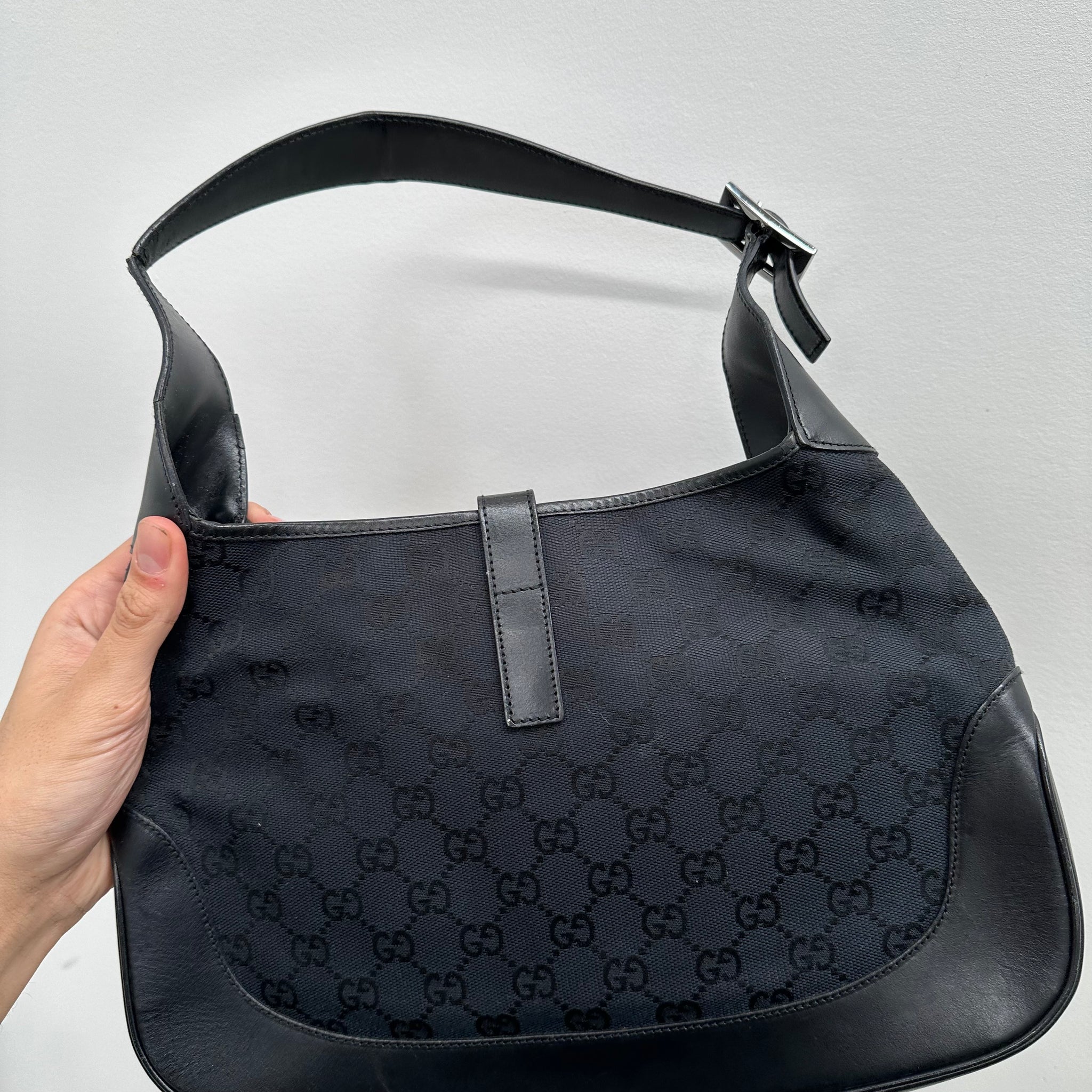 Gucci GG Canvas Jackie Shoulder Bag 'Black'