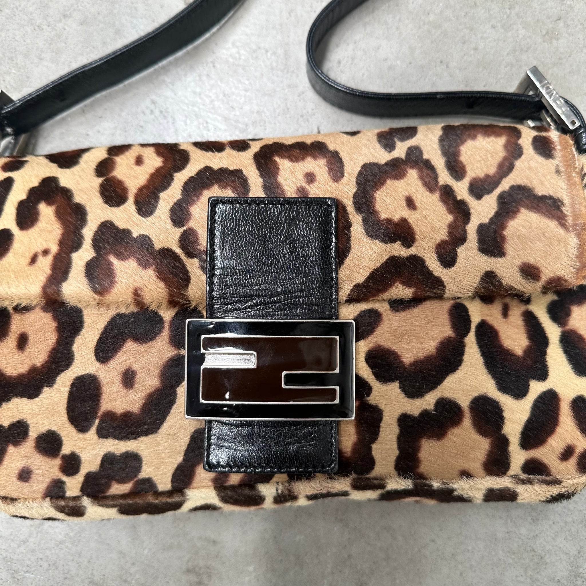 Fendi Leopard Print Baguette Bag