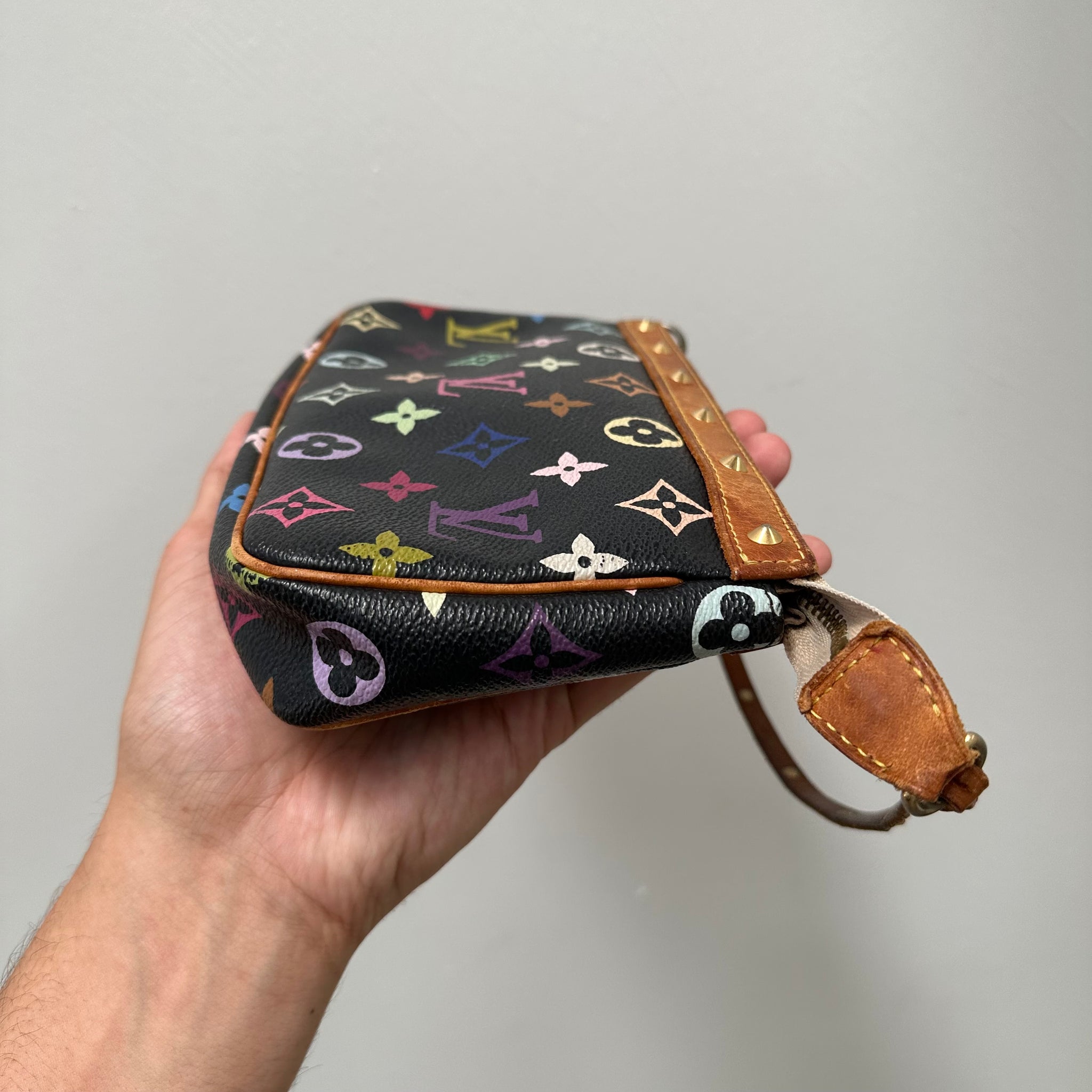 Louis Vuitton Murakami Multicolor Pochette Bag Black