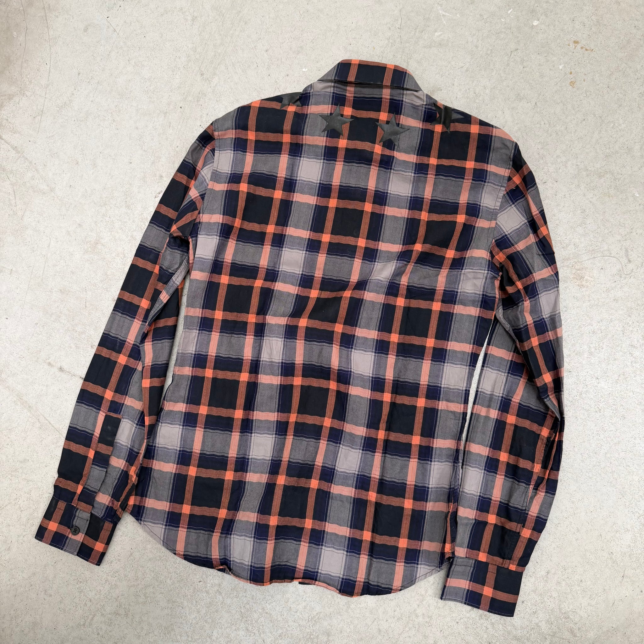 Givenchy Star Print Button Up Shirt Blue/Orange (fits S)