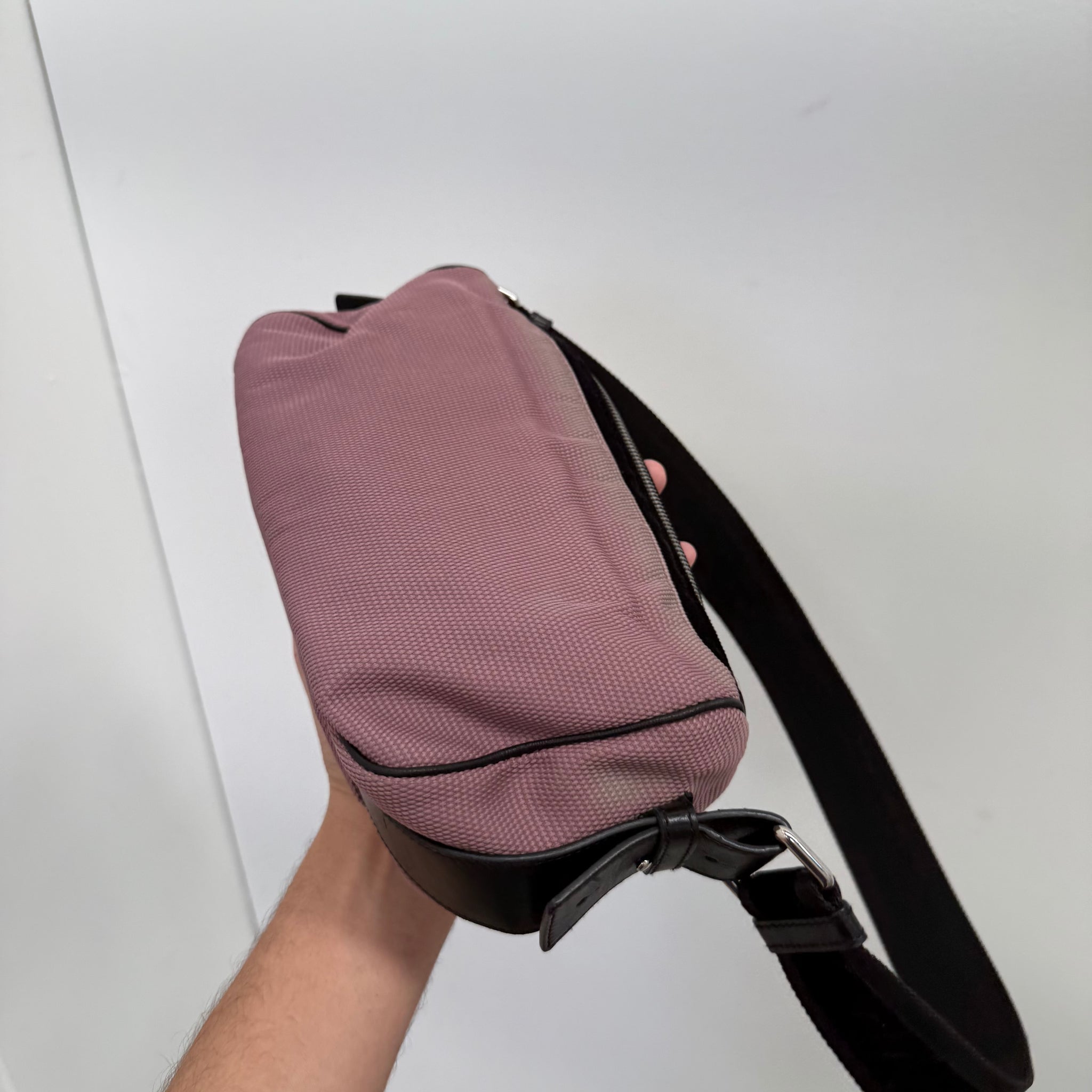 Saint Laurent Front Logo Canvas Barrel Shoulder Bag