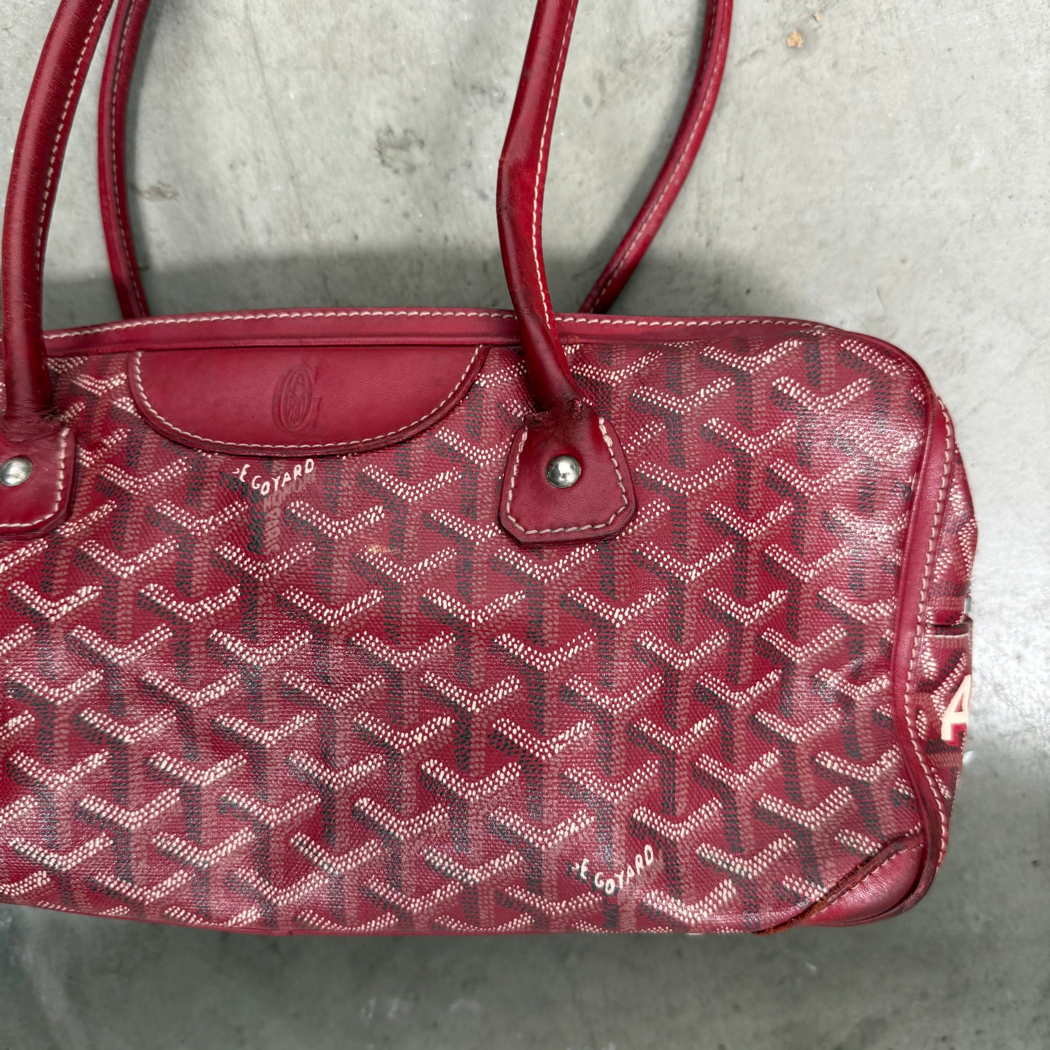 Goyard Herringbone Saint Martin Shoulder Bag Red