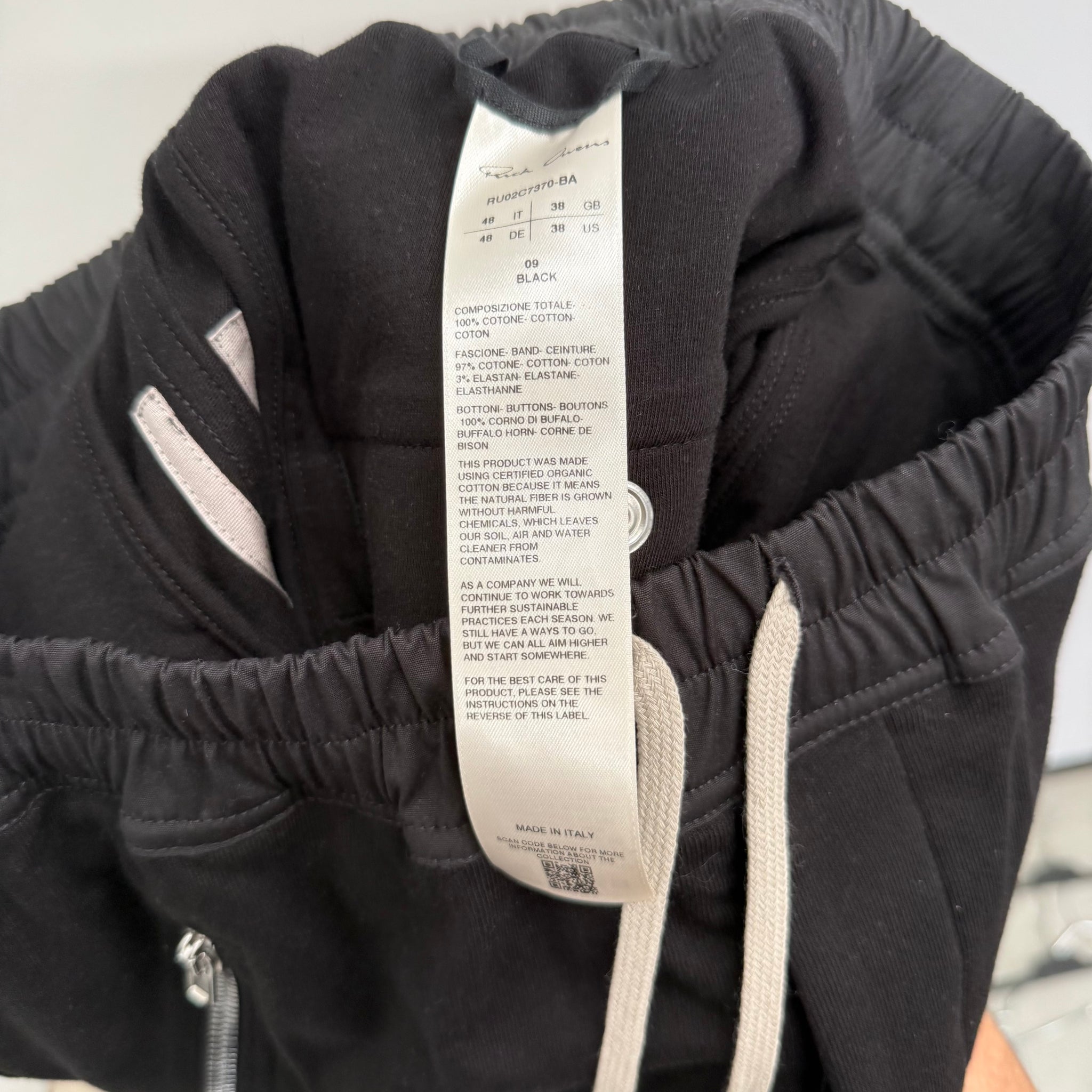 Rick Owens FW23 Drawstring Cotton Pants (IT48)
