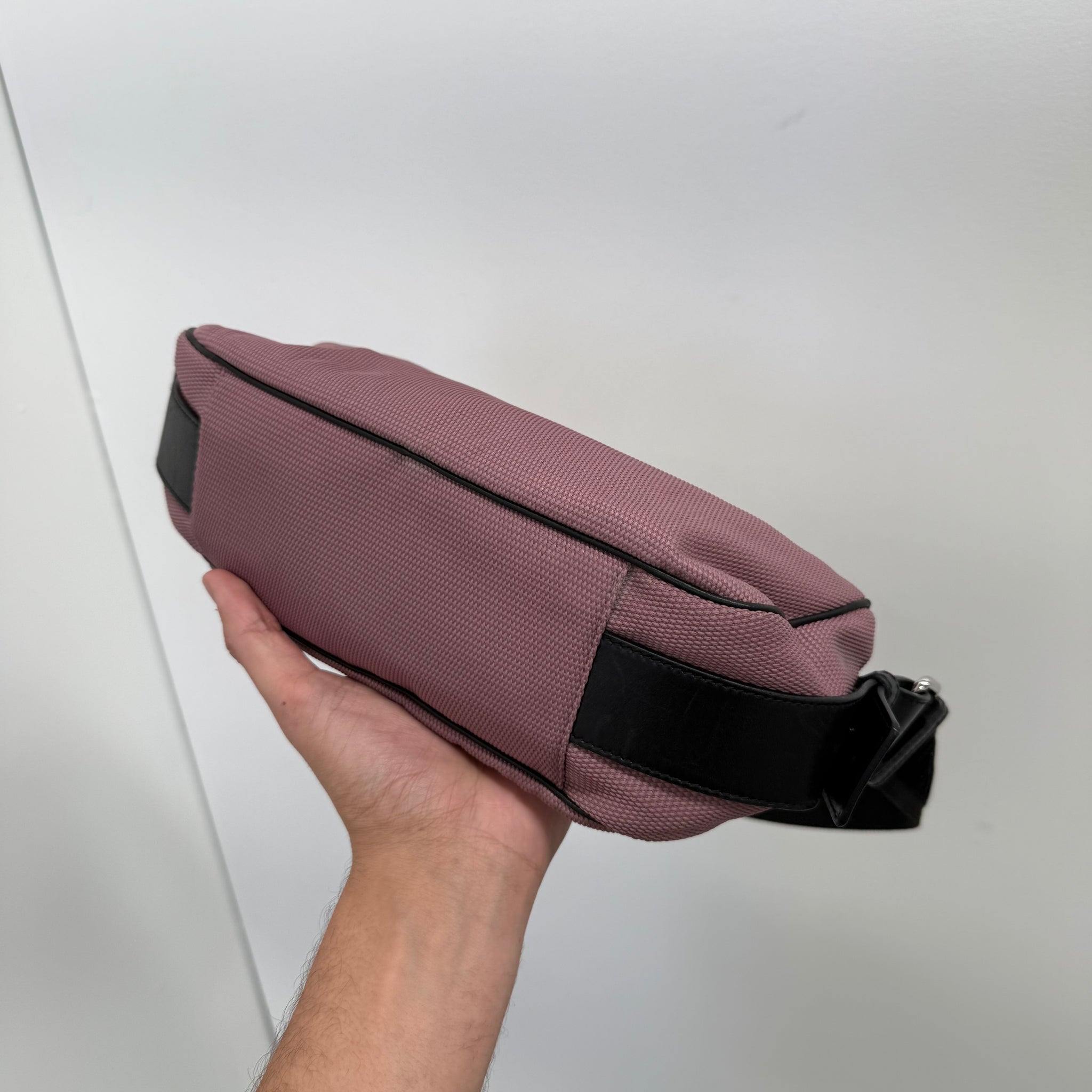 Saint Laurent Front Logo Canvas Barrel Shoulder Bag