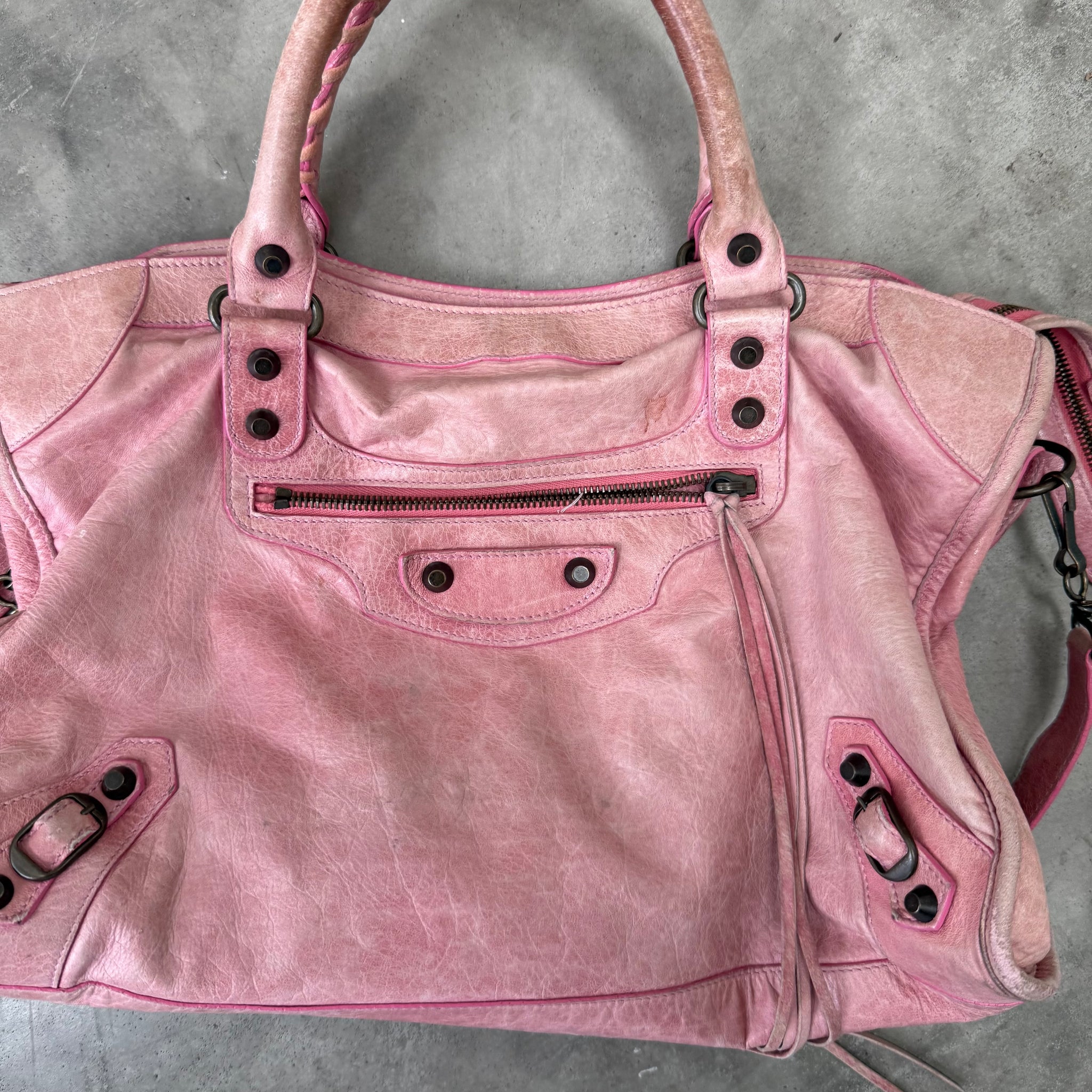 Balenciaga Pink Leather City Bag