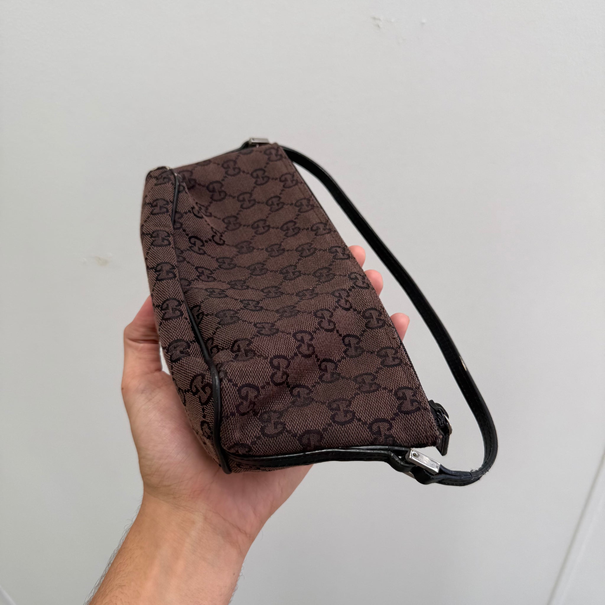 Gucci Boat Pochette Canvas Brown