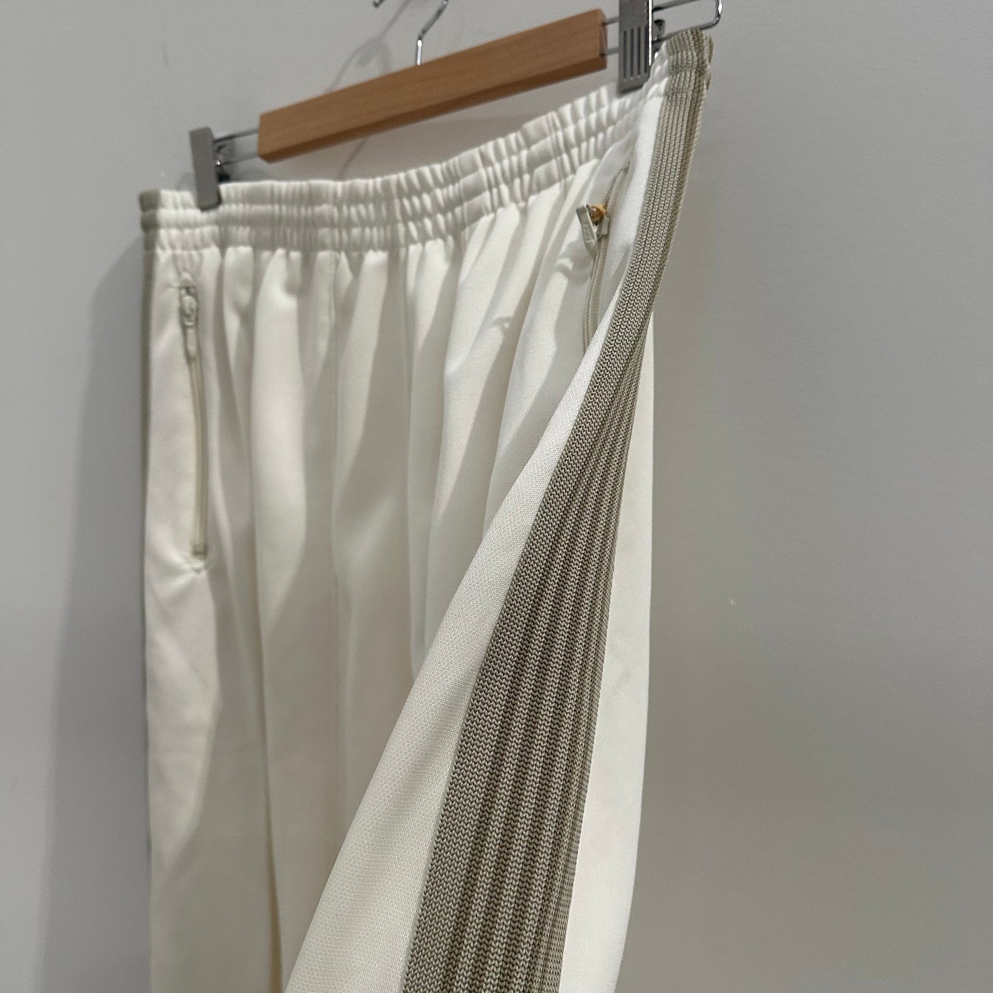 Needles Poly Smooth Track Pants HD 'White/Beige' (Size S)