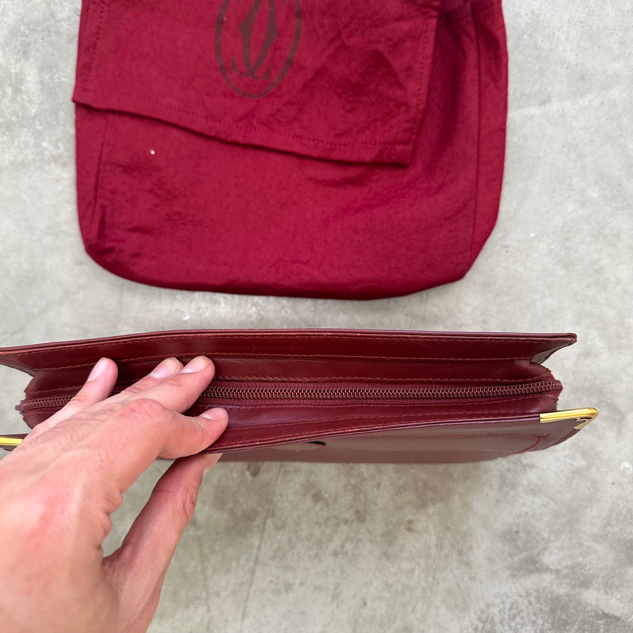 Cartier Vintage Leather Logo Clutch