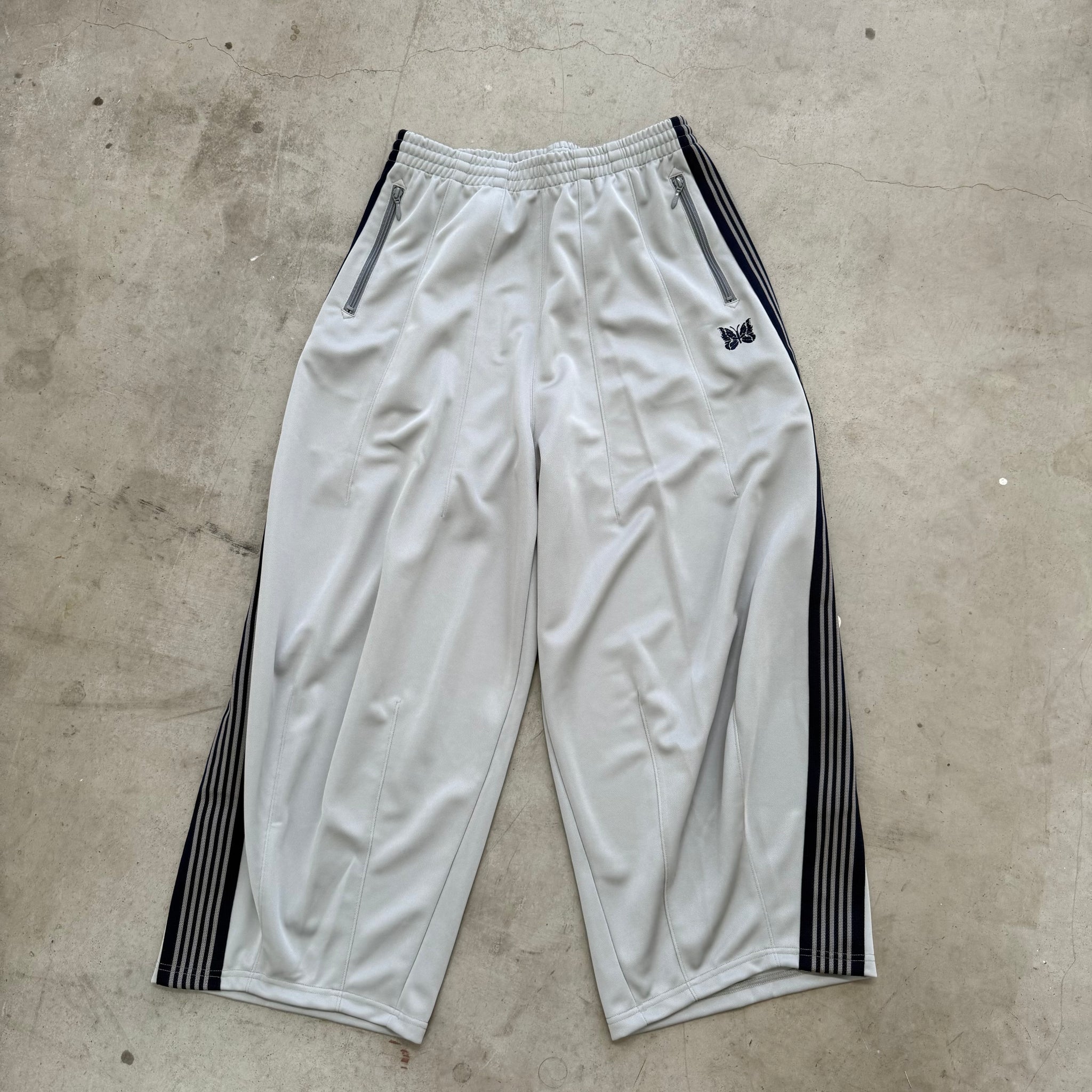 Needles HD Track Pants Poly Smooth Grey/Navy