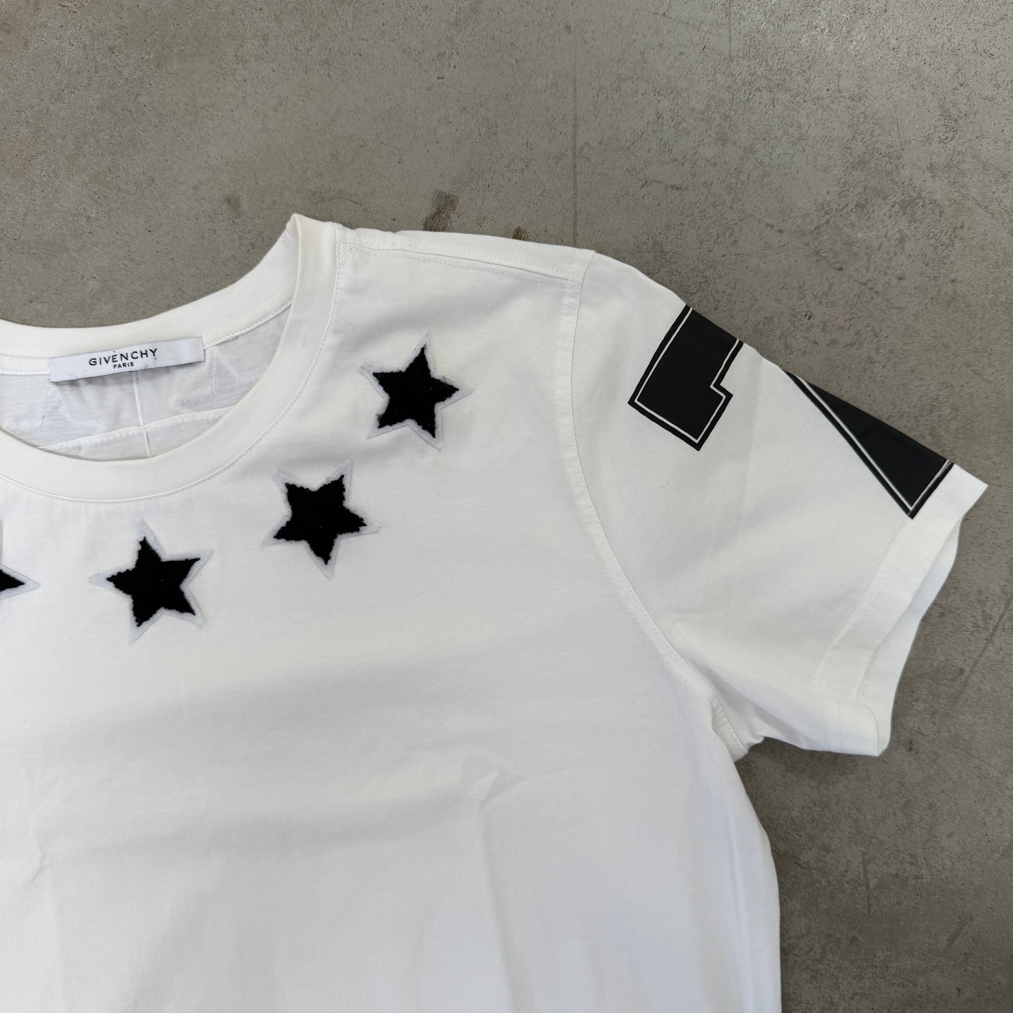 Givenchy Neckline Star Print T Shirt White (Size XXL)