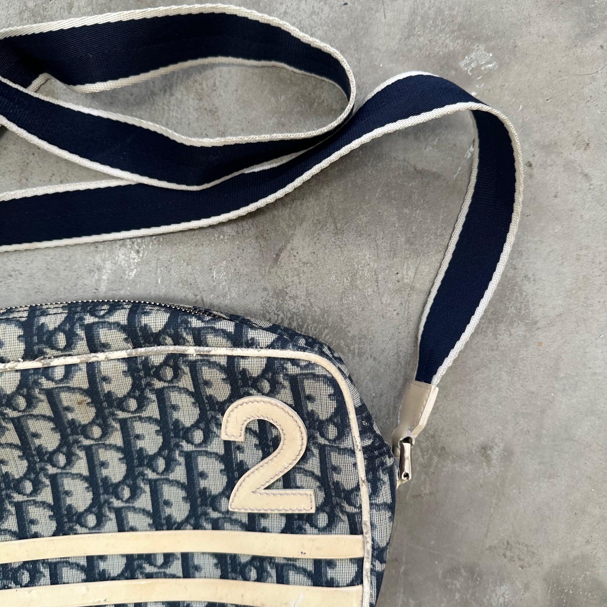 Dior Oblique Trotter Crossbody Bag Navy