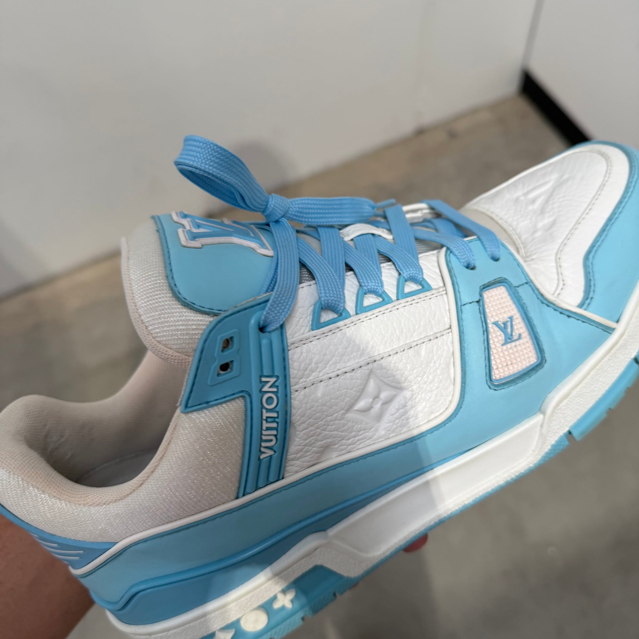 Louis Vuitton LV Trainer Sneakers White Blue (fits US11-11.5)
