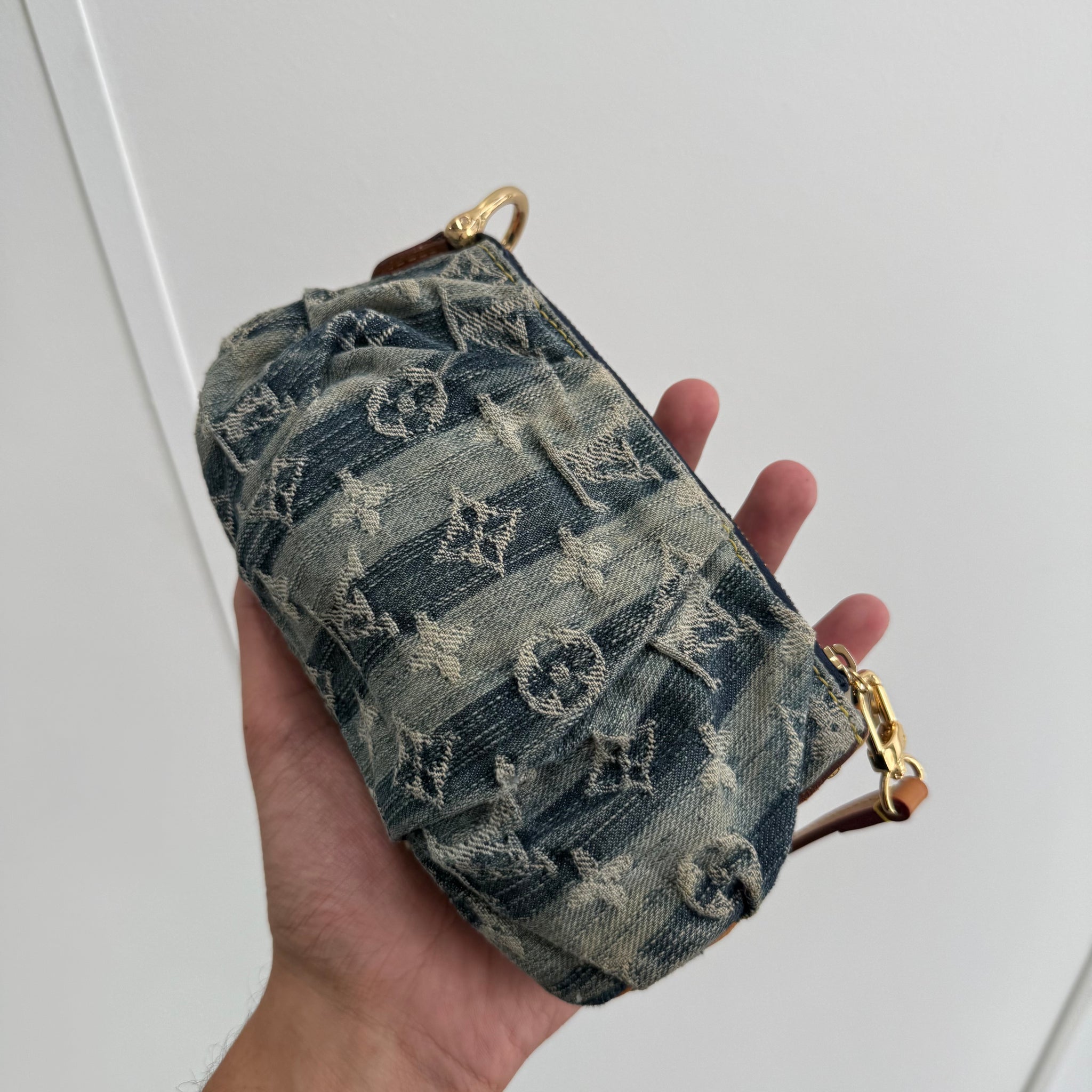 Louis Vuitton Monogram Denim Trousse Leie Pouch / Pochette Bag Blue