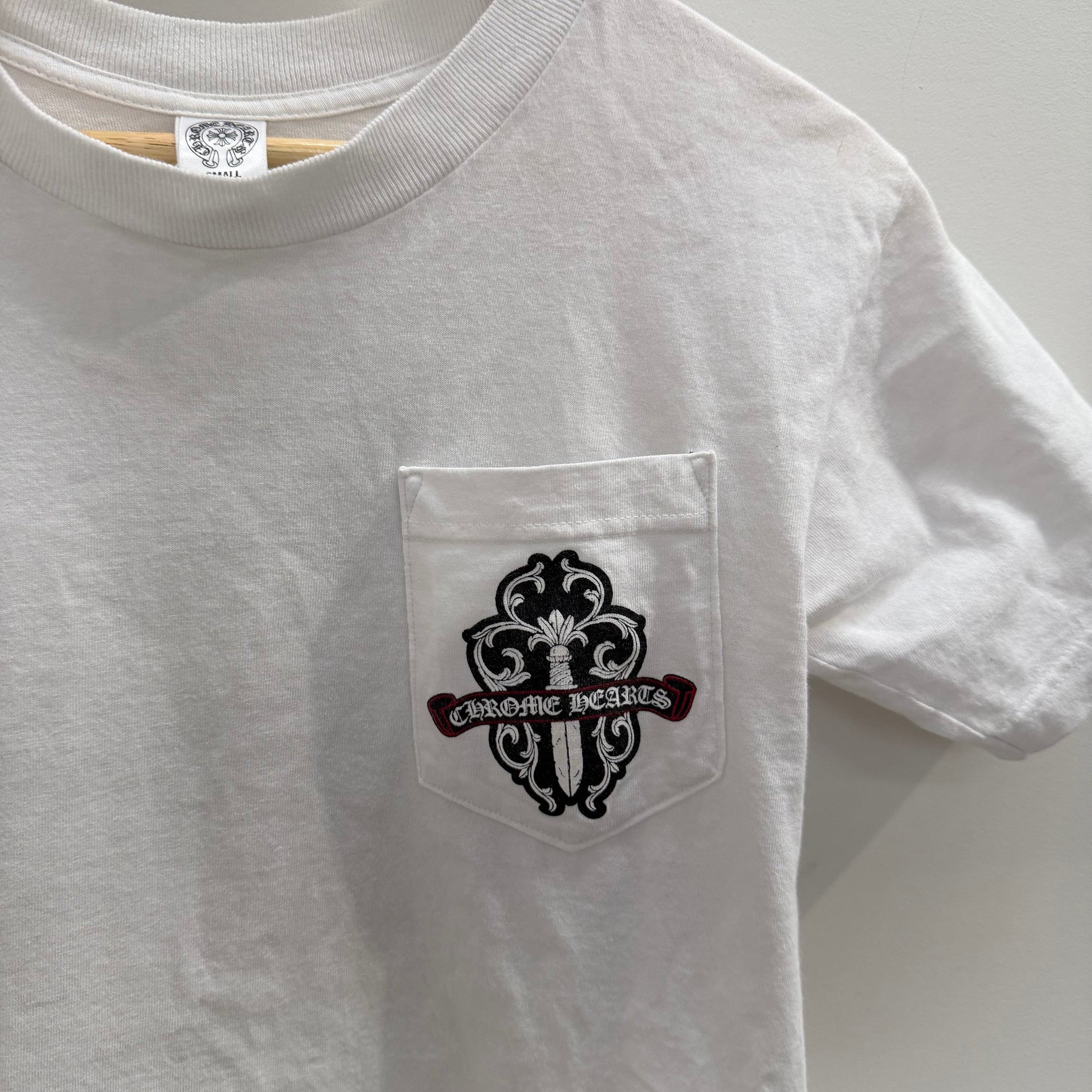 Chrome Hearts White Dagger Pocket T Shirt (Size S)
