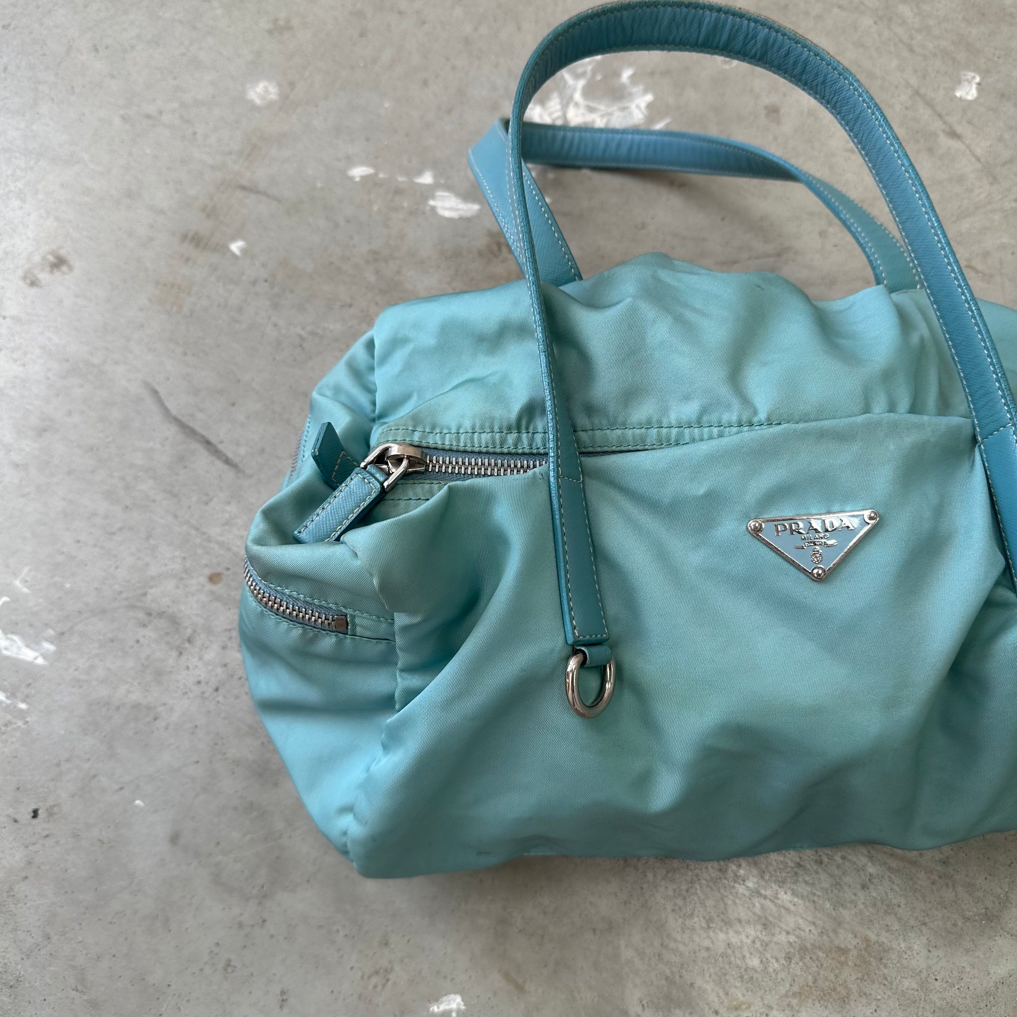 Prada Light Blue Mini Duffle Bag