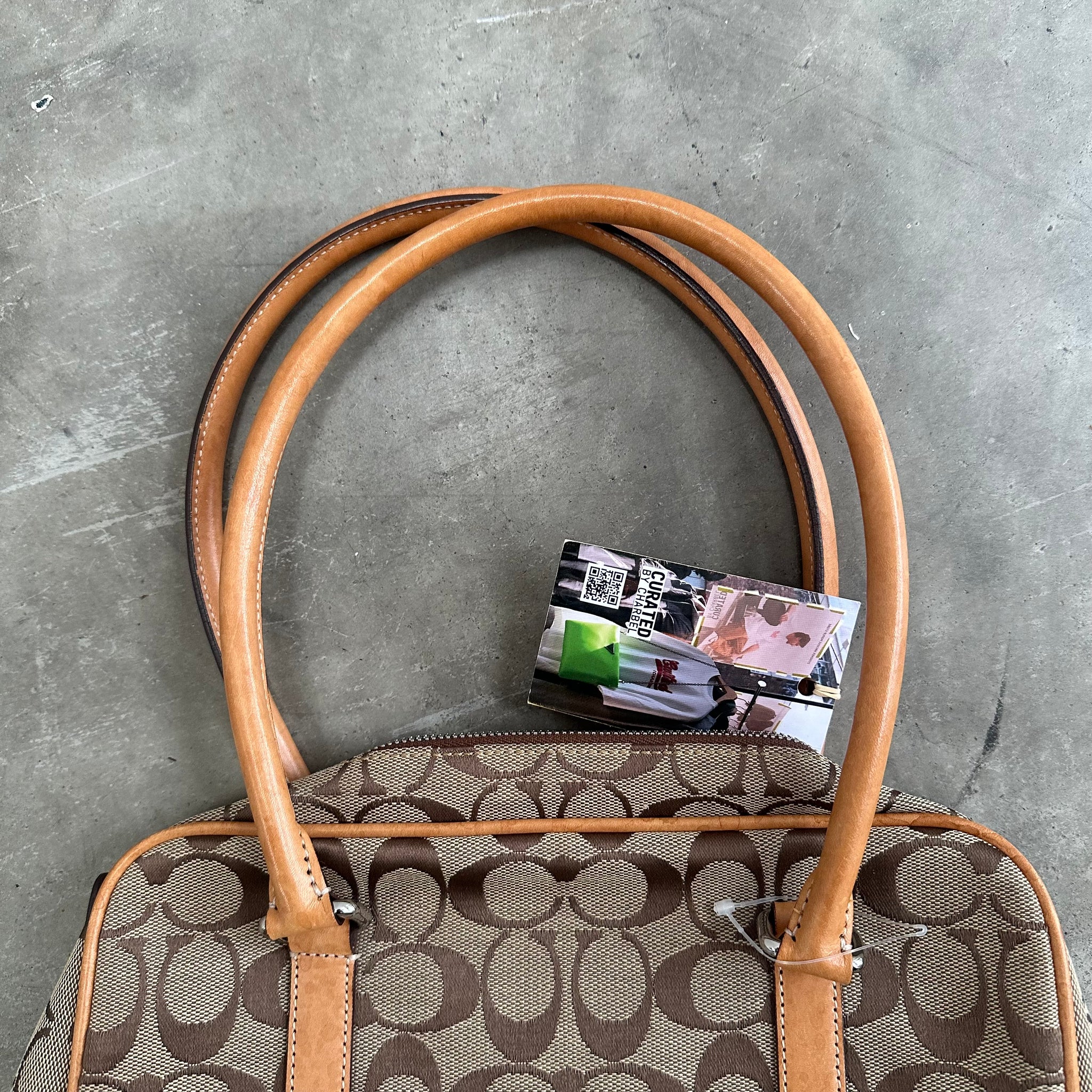 Coach Signature Hand Bag Beige