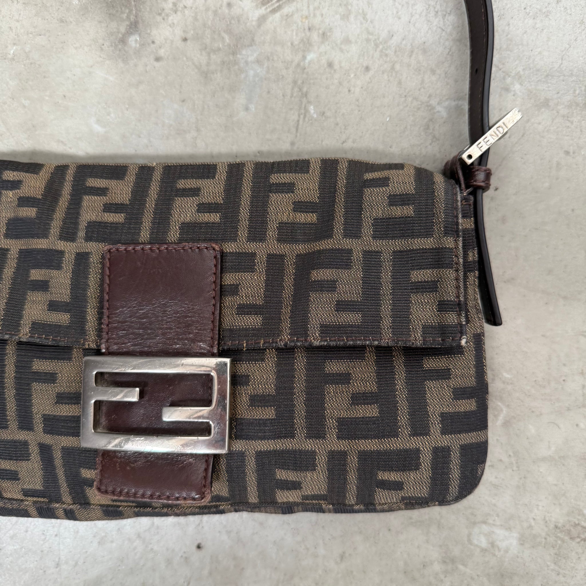 Fendi Zucca Print Baguette Bag