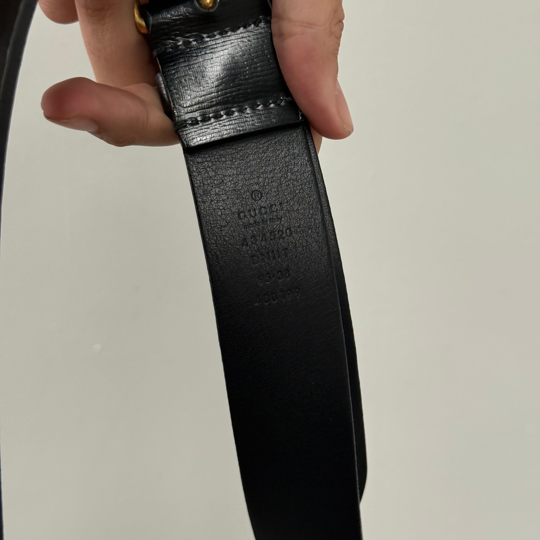 Gucci Leather Snake Black Belt (W36)