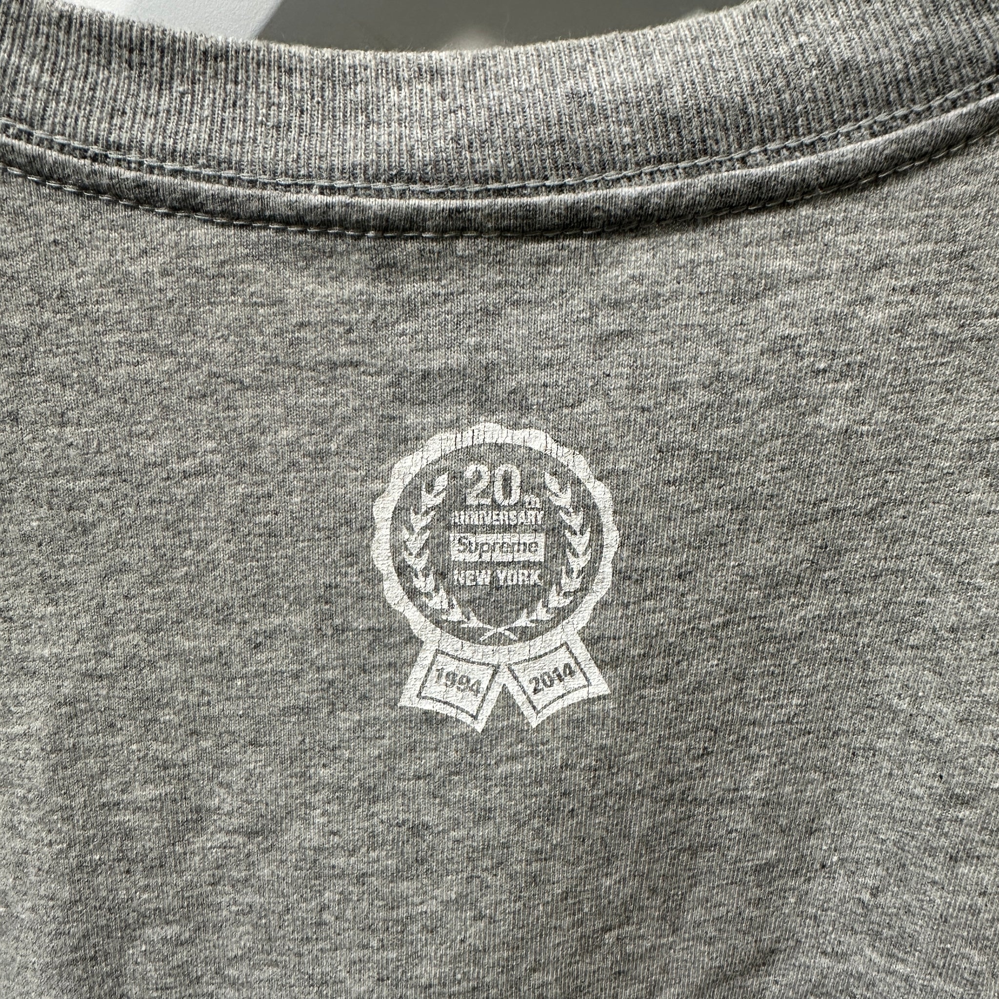 Supreme 20th Anniversary Box Logo Grey T Shirt (Size M)