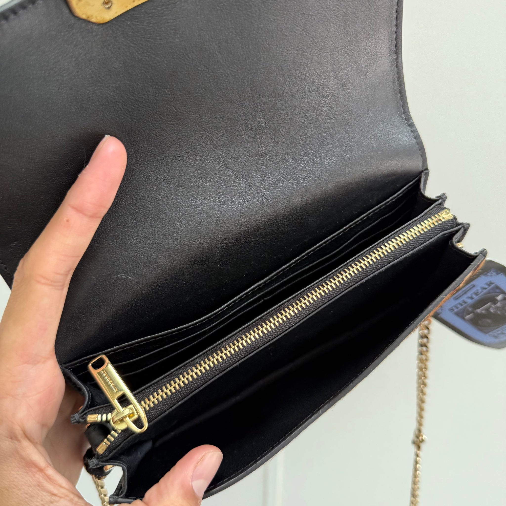 Burberry Madison Leopard Print Wallet on Chain