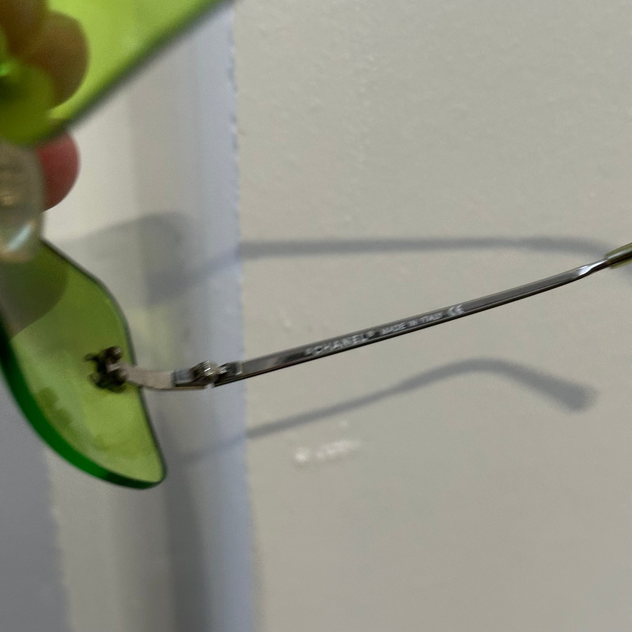 Chanel Lime Green Rimless Vintage Sunglasses