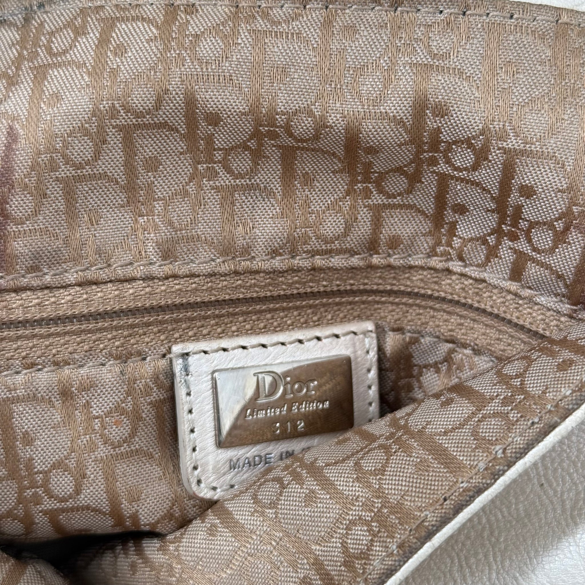 Dior White Leather Gaucho Double Saddle Shoulder Bag (2006)