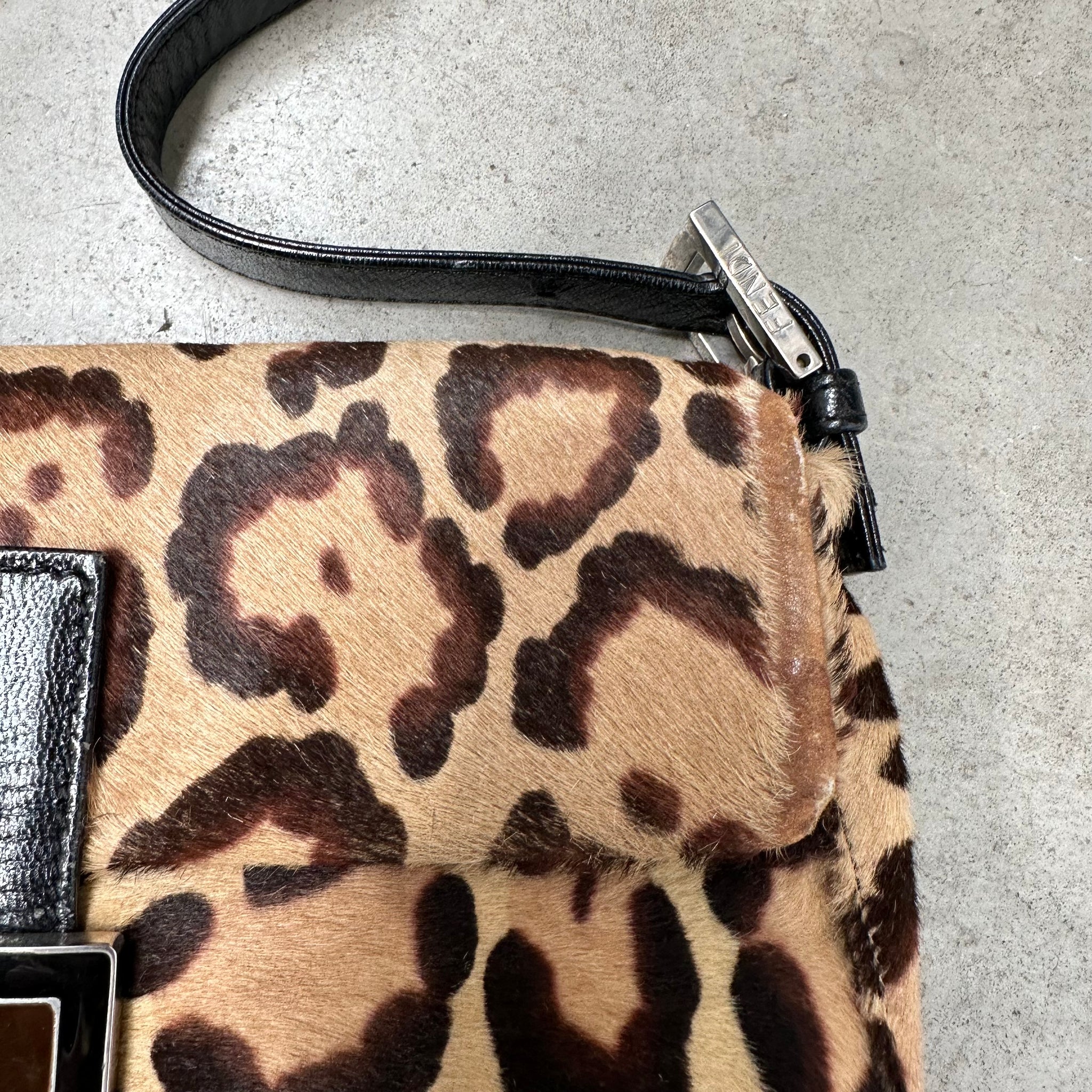 Fendi Leopard Print Baguette Bag