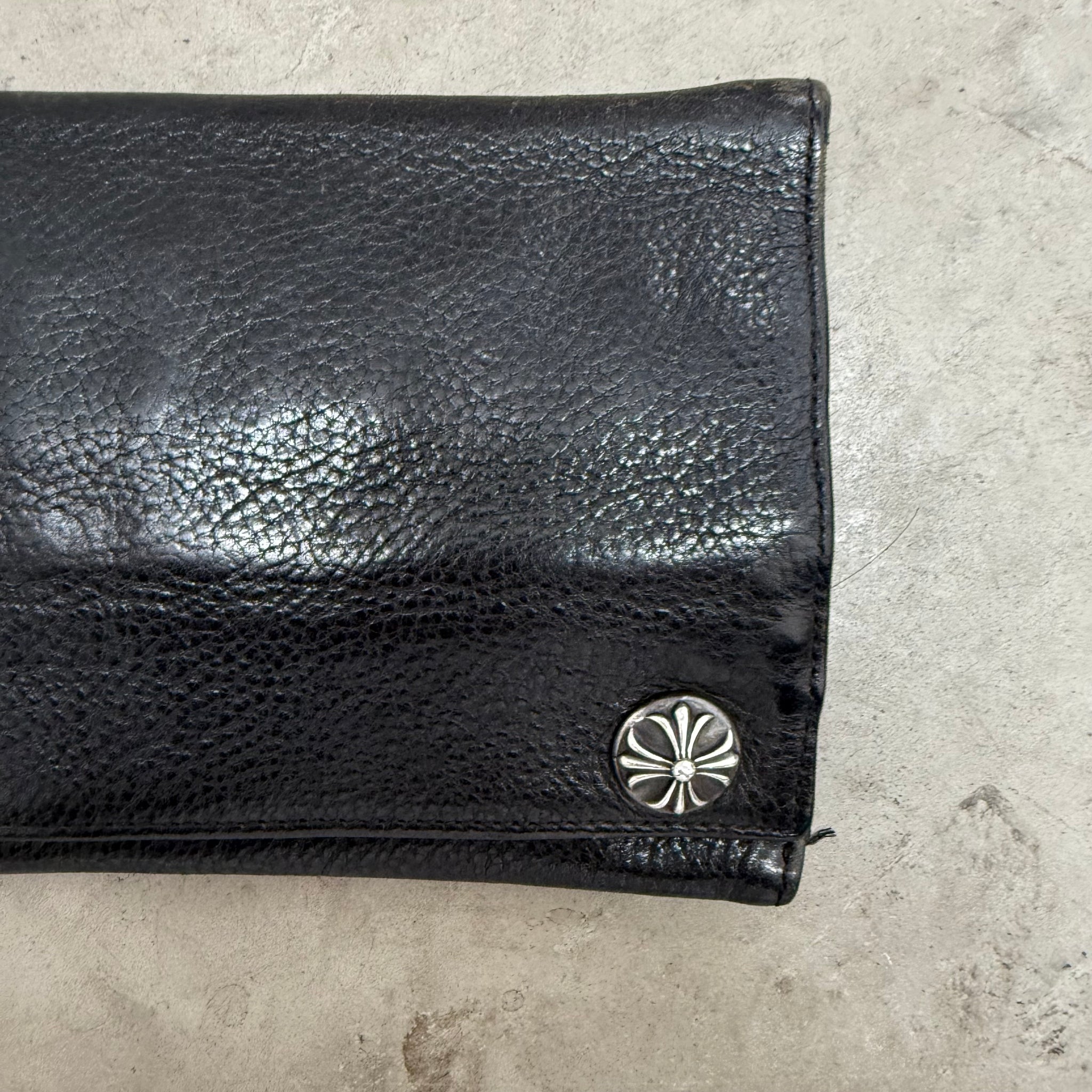 Chrome Hearts Double Button Snap Wallet Black