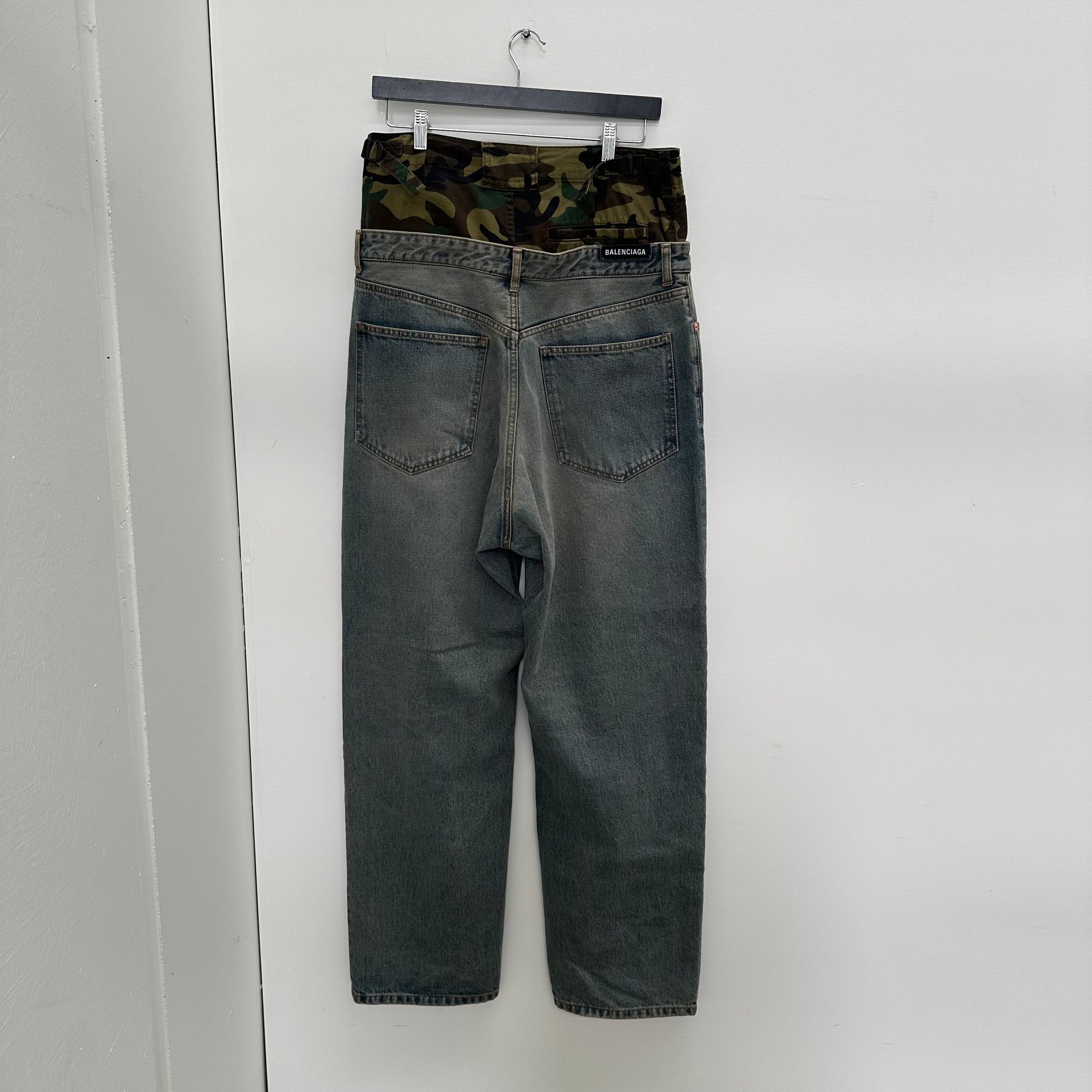 Balenciaga FW21 Afterworld Double Waisted Camo Denim (Size M)