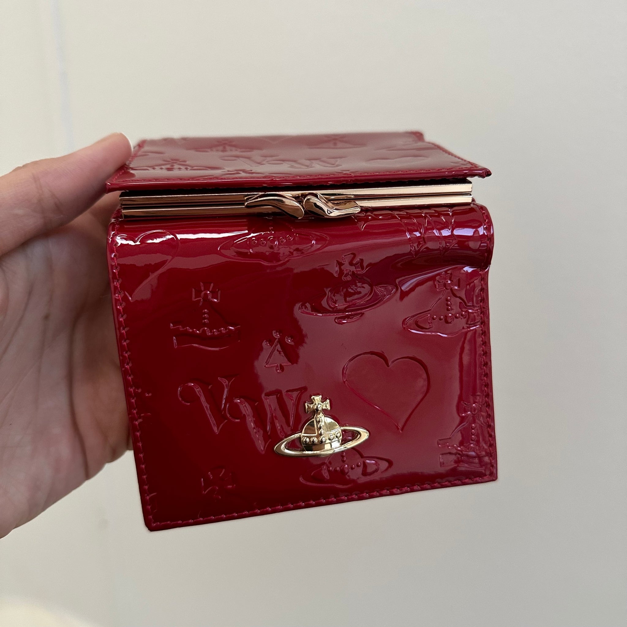 Vivienne Westwood Enamel Red Trifold Wallet
