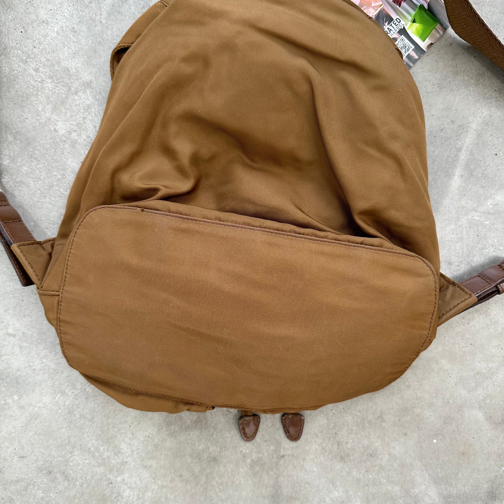 Prada Small Backpack Caramel Brown