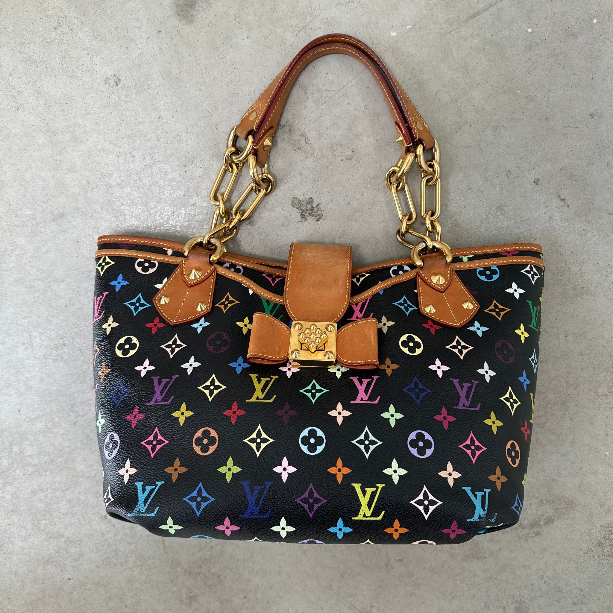 Louis Vuitton Takashi Murakami Multicolour Annie GM Hand Bag Black