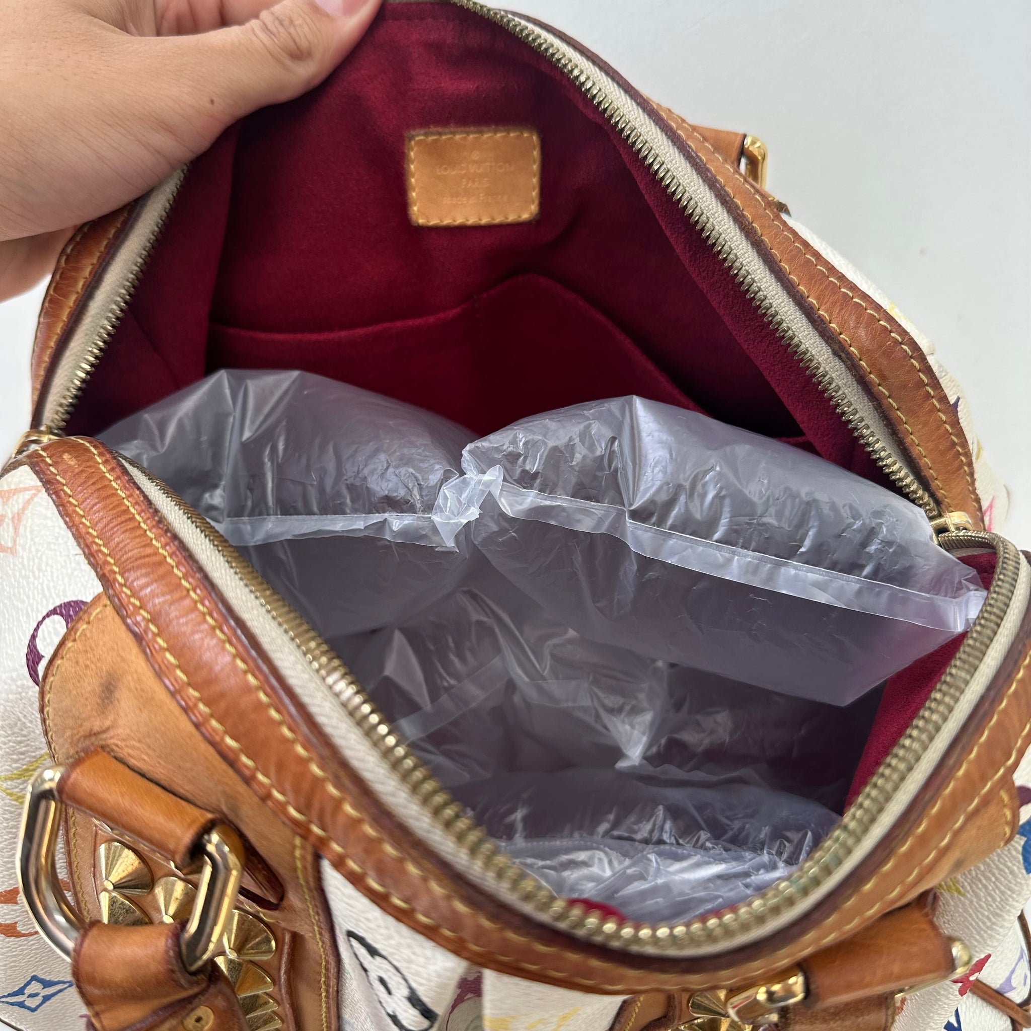 Louis Vuitton Takashi Murakami Multicolour Courtney MM Hand Bag White