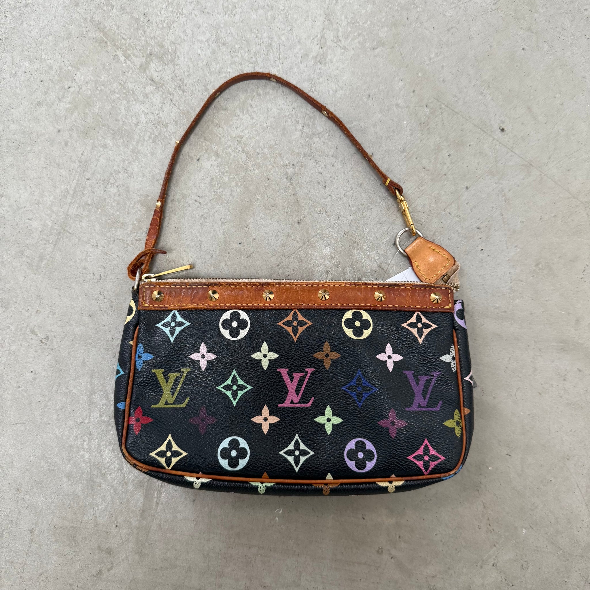 Louis Vuitton Murakami Multicolor Pochette Bag Black