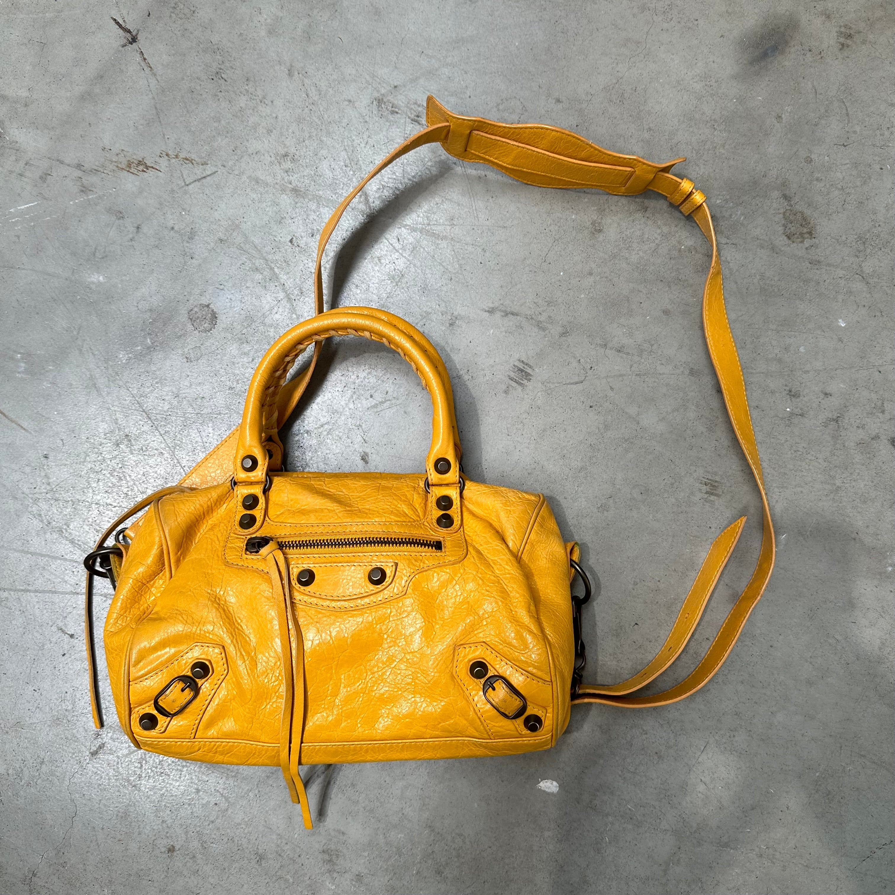 Balenciaga city mini yellow sale