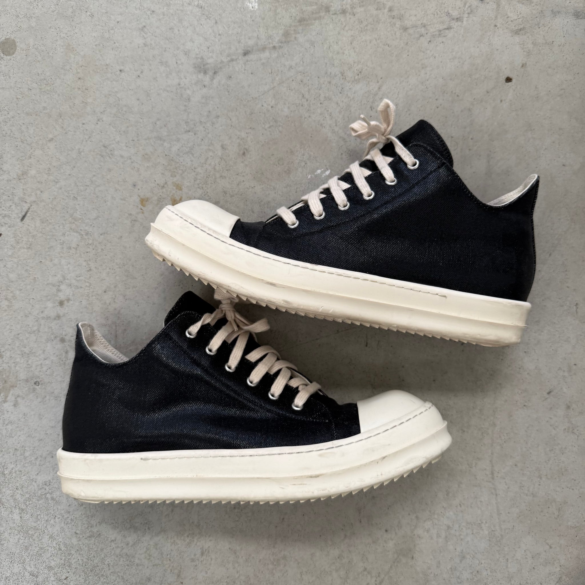 Rick Owens DRKSHDW Ramones Denim Low Sneakers (EU45)