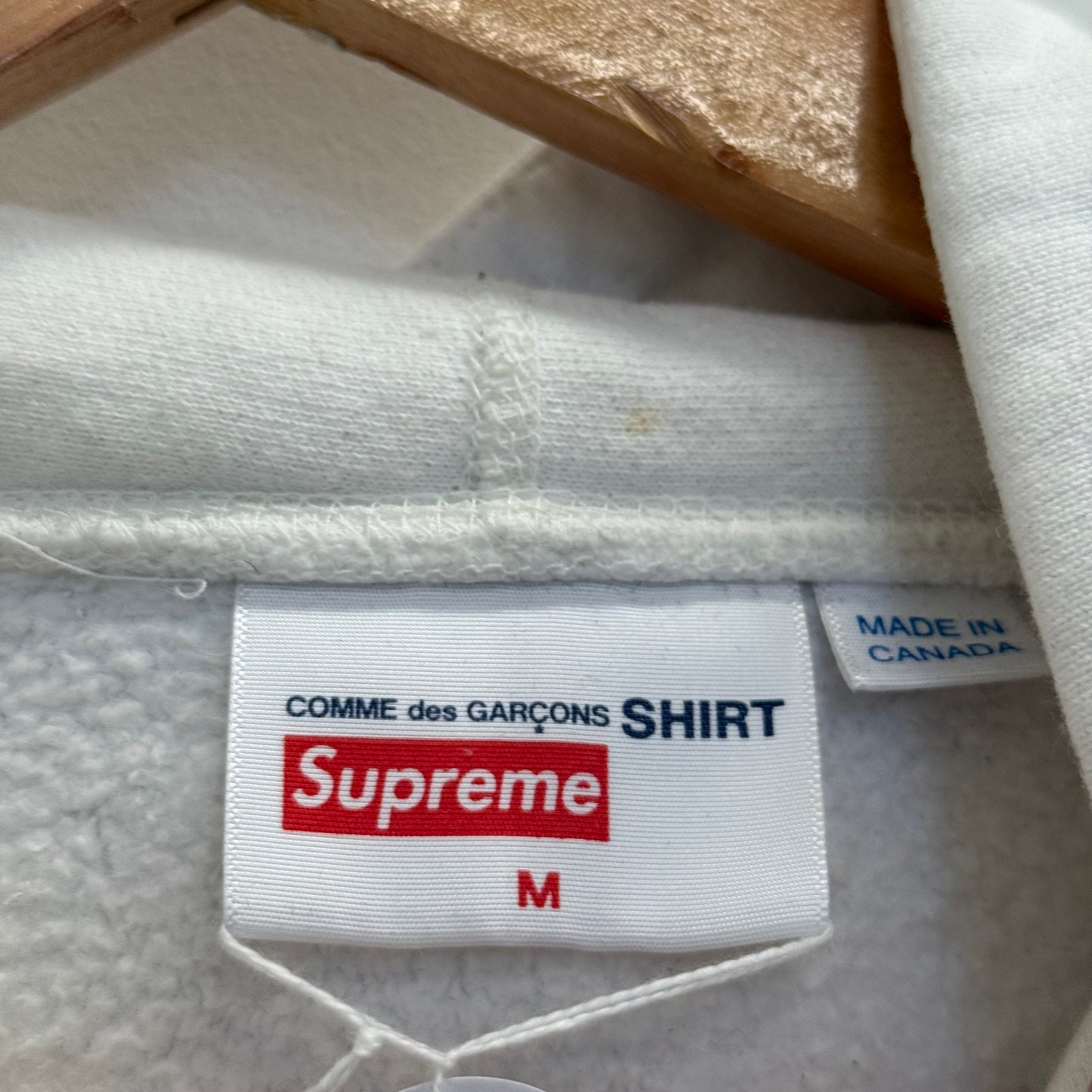 Supreme CDG 2017 Box Logo Hoodie White (Size M)