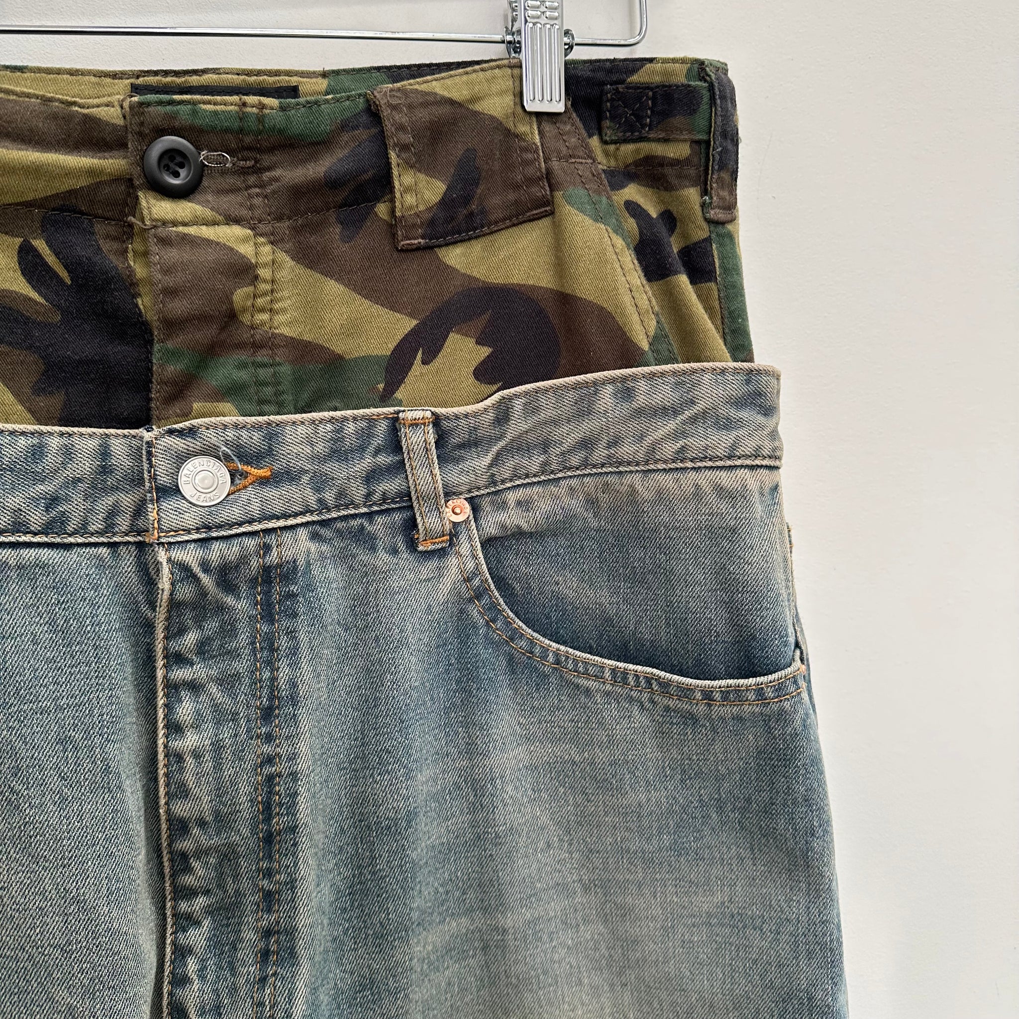Balenciaga FW21 Afterworld Double Waisted Camo Denim (Size M)