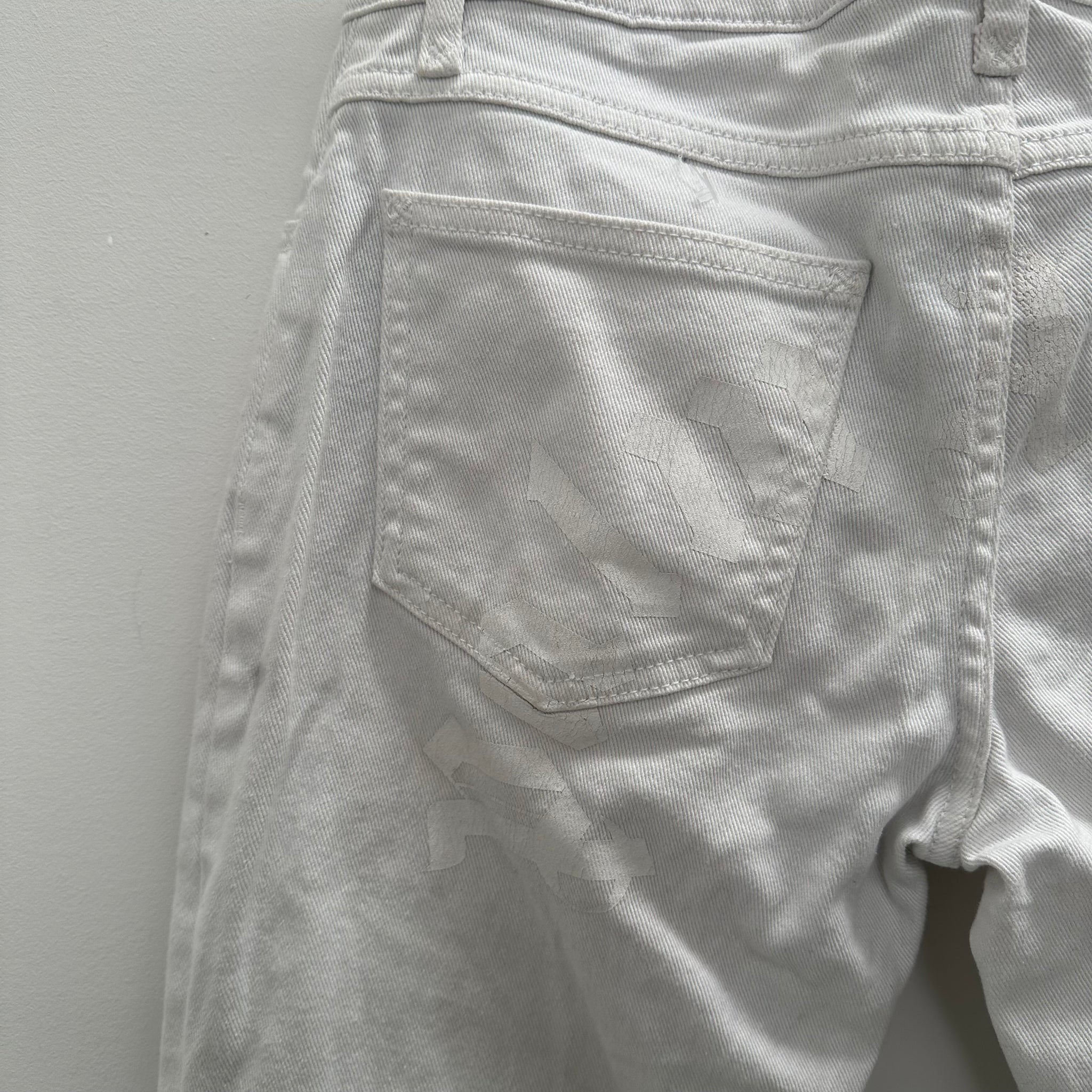 Palm Angels White Back Logo Jeans (Size 27)