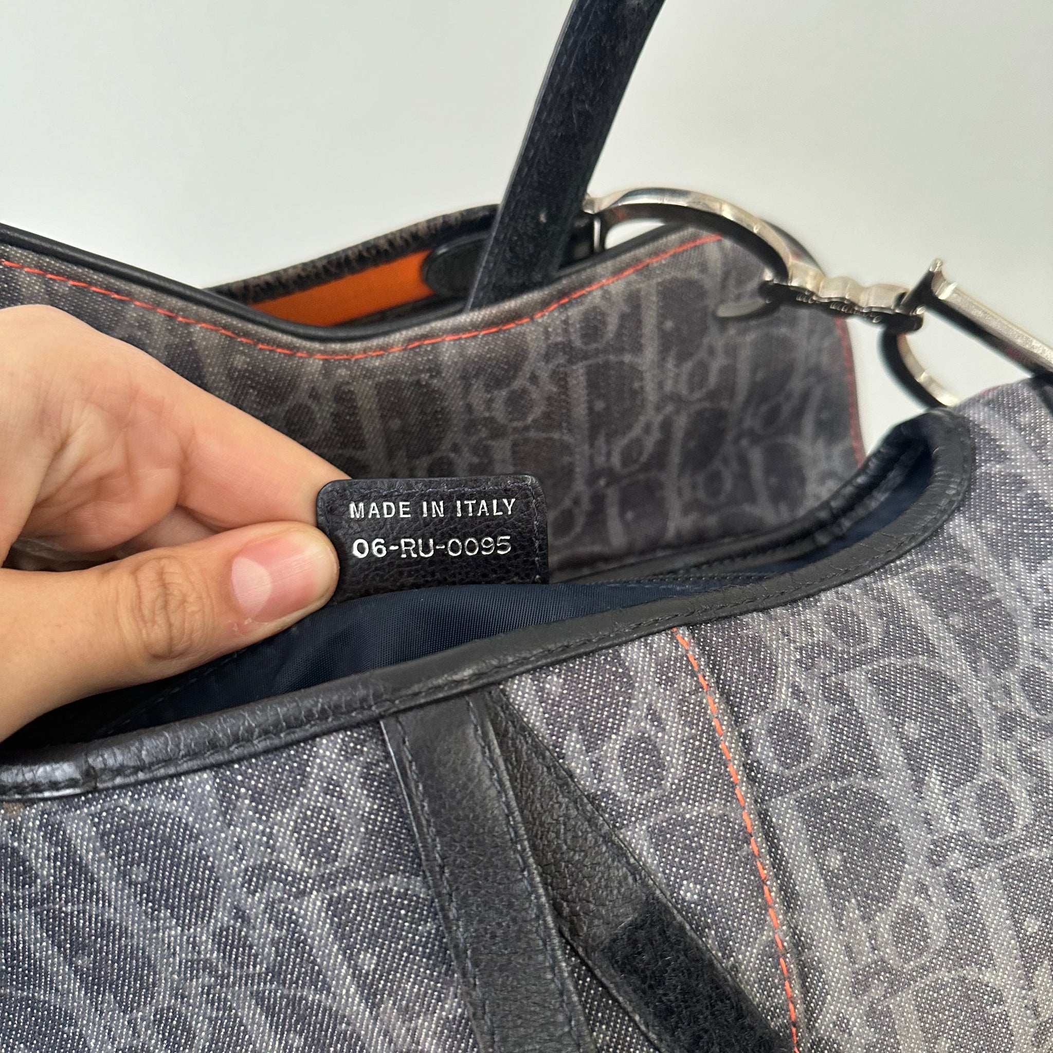 Dior Trotter Saddle Shoulder Bag Black Denim Silver Hardware (2005)
