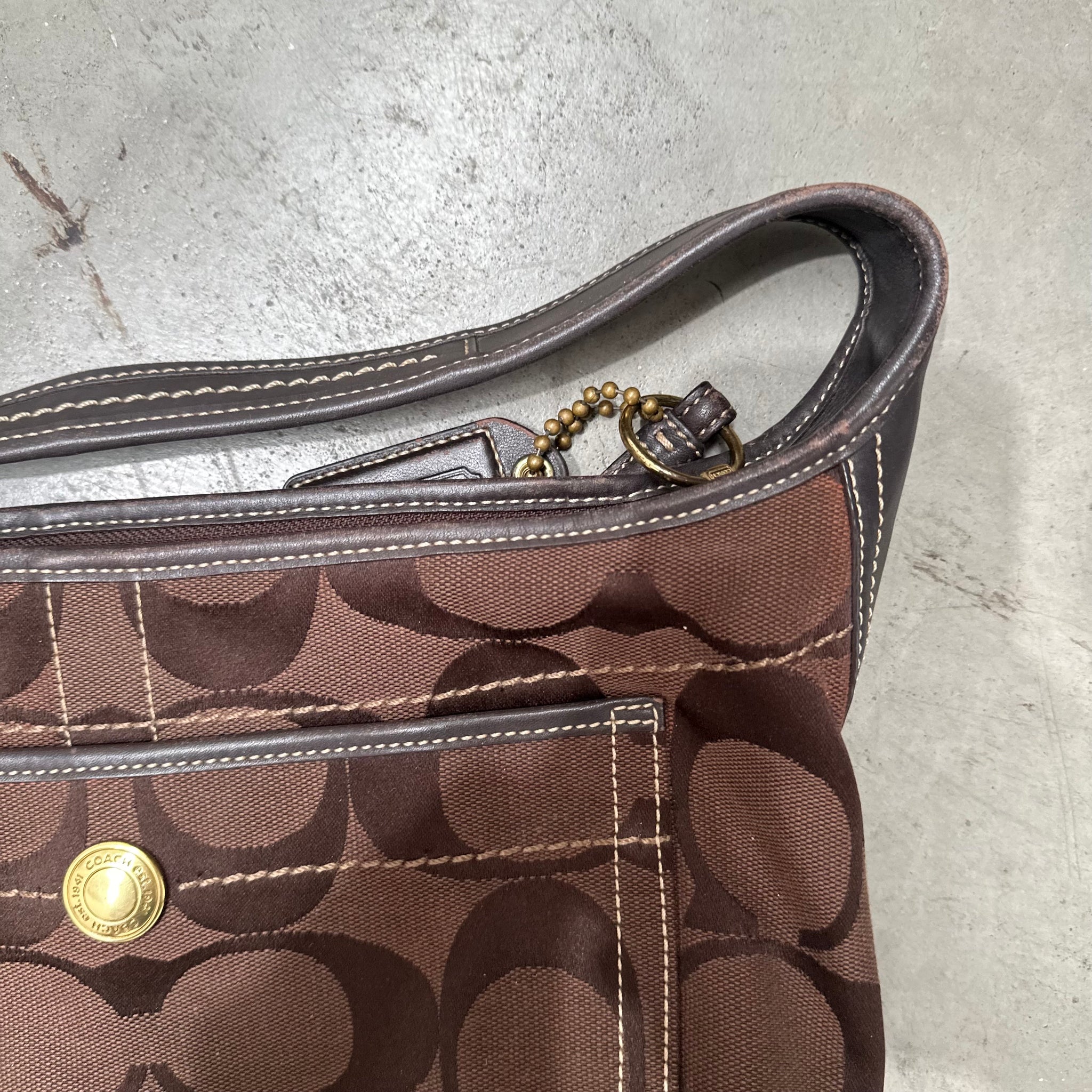 Coach Signature Ergo Hobo Shoulder Bag Brown
