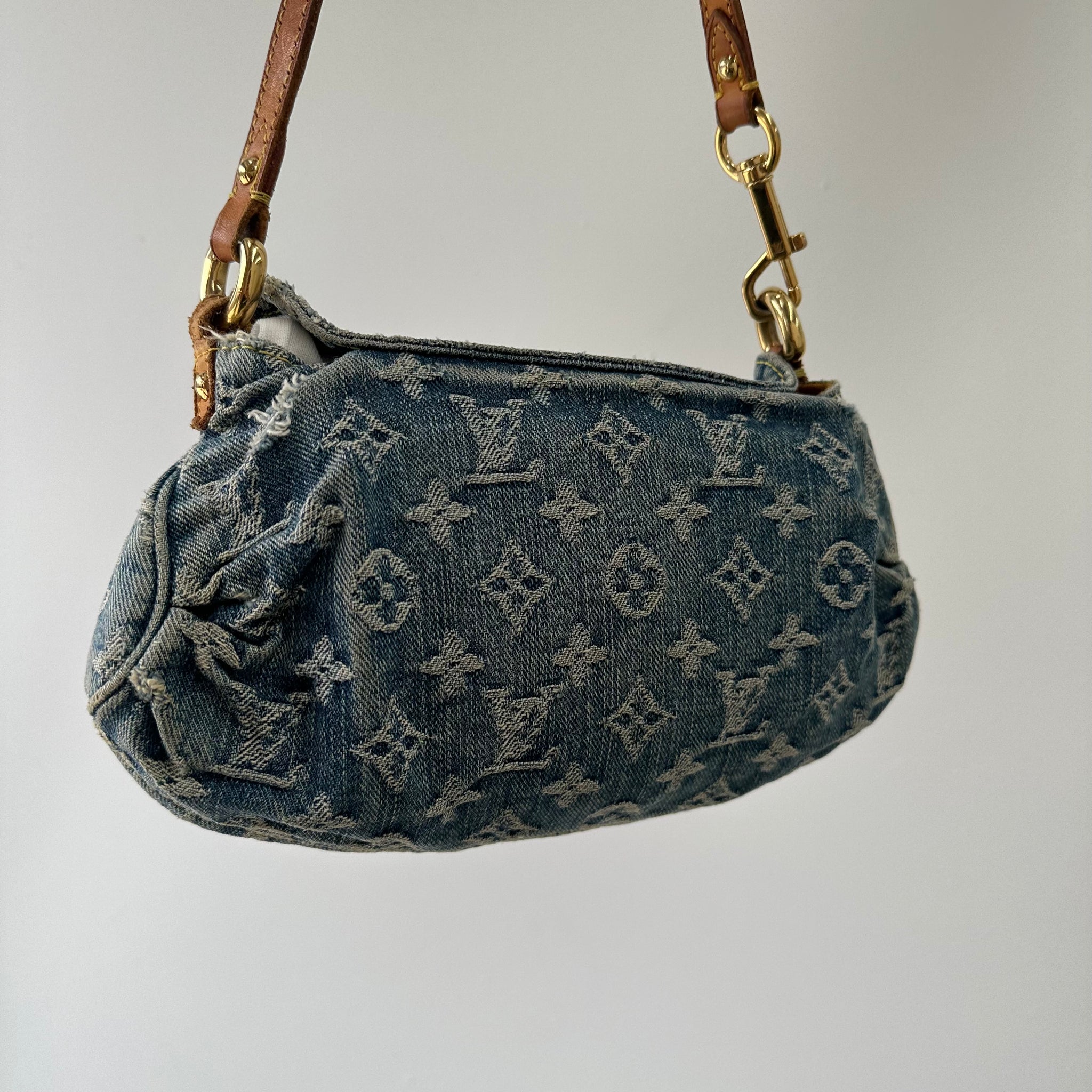 Louis Vuitton Monogram Denim Pleaty Shoulder Bag