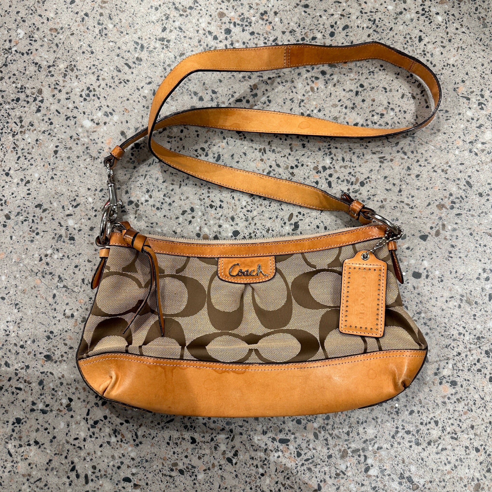 Coach Beige Crossbody Logo Bag