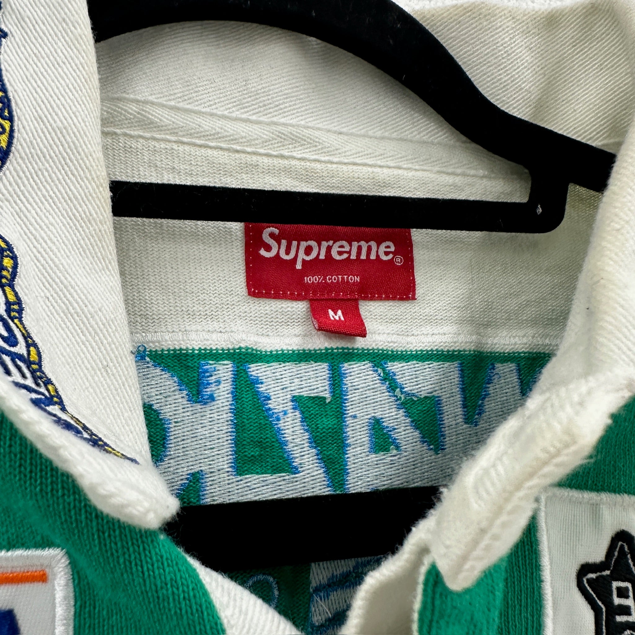 Supreme Striped Rubgy Polo Green (Size M)