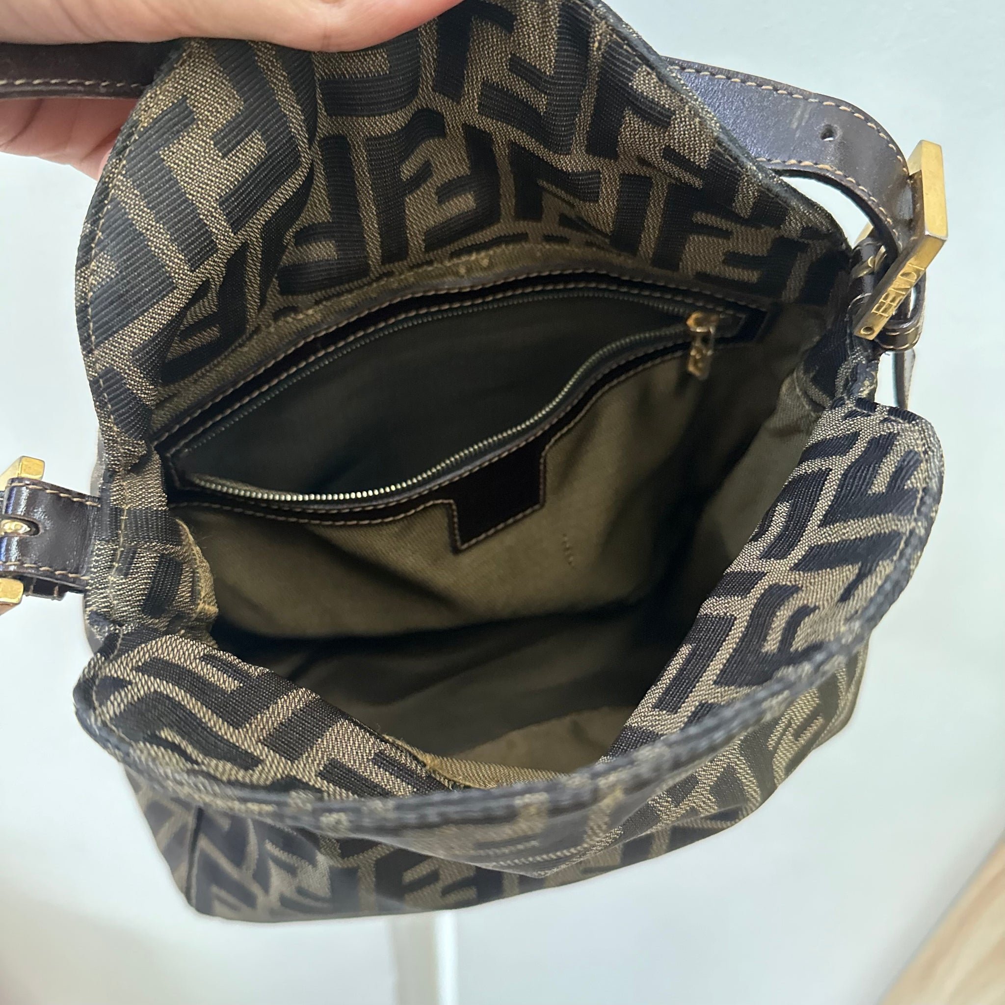 Fendi Zucca Print Mamma Baguette Bag