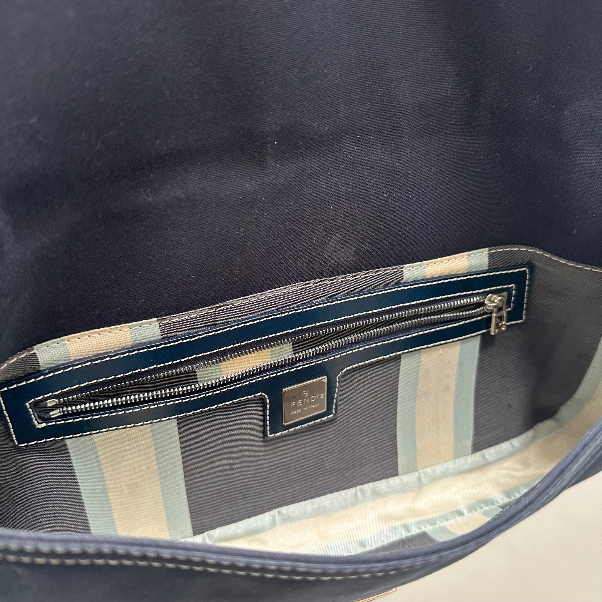 Fendi Denim Shoulder Bag Dark Navy