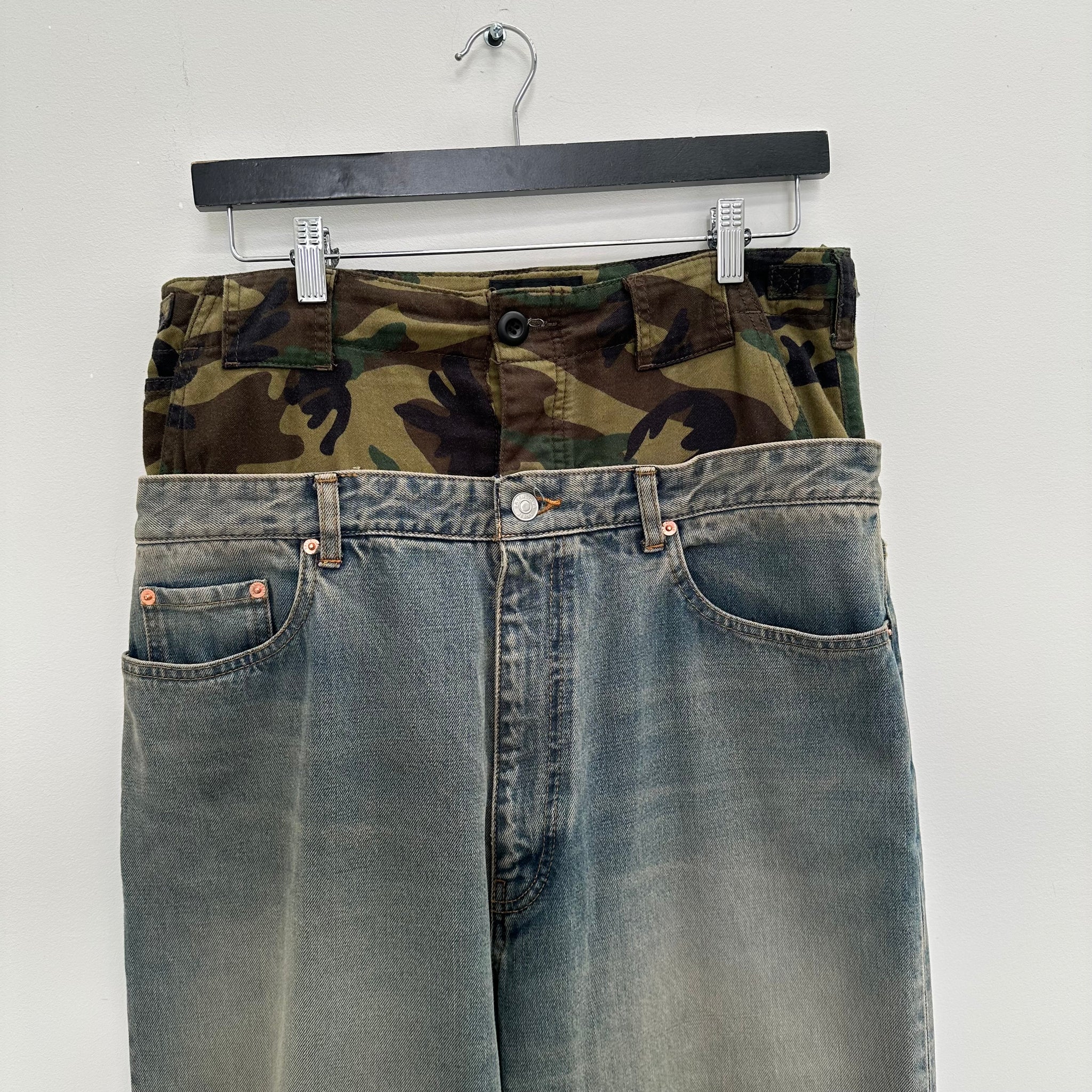 Balenciaga FW21 Afterworld Double Waisted Camo Denim (Size M)